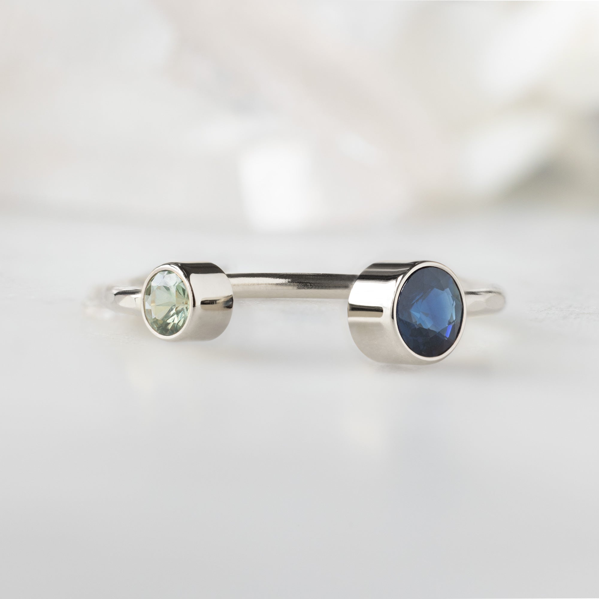 Alexis Russell Rings The Open Cuff Blue + Green Sapphire Ring | Yellow Gold or Sterling Silver