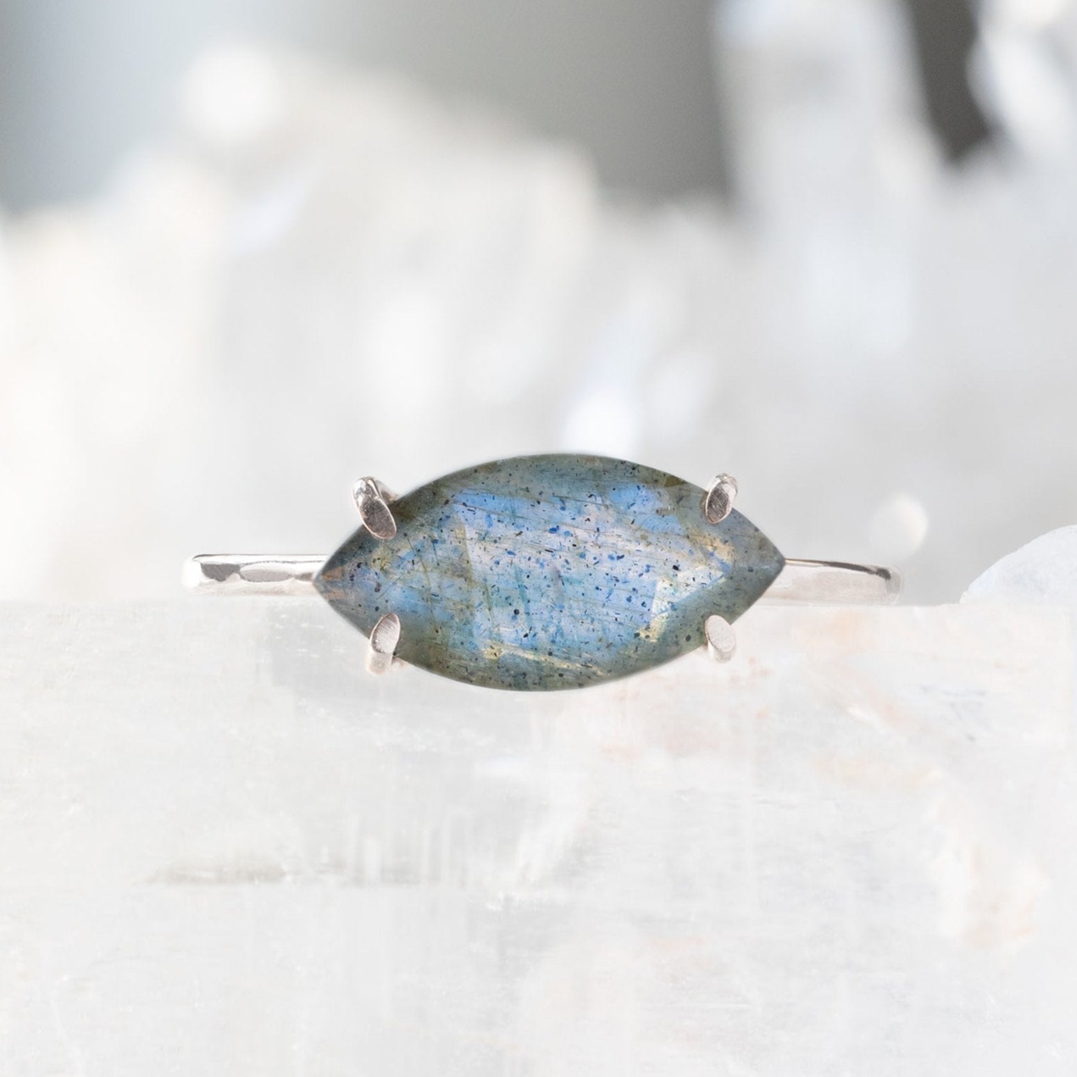 Alexis Russell Rings The Labradorite Marquise Ring | Yellow, Rose or Sterling Silver