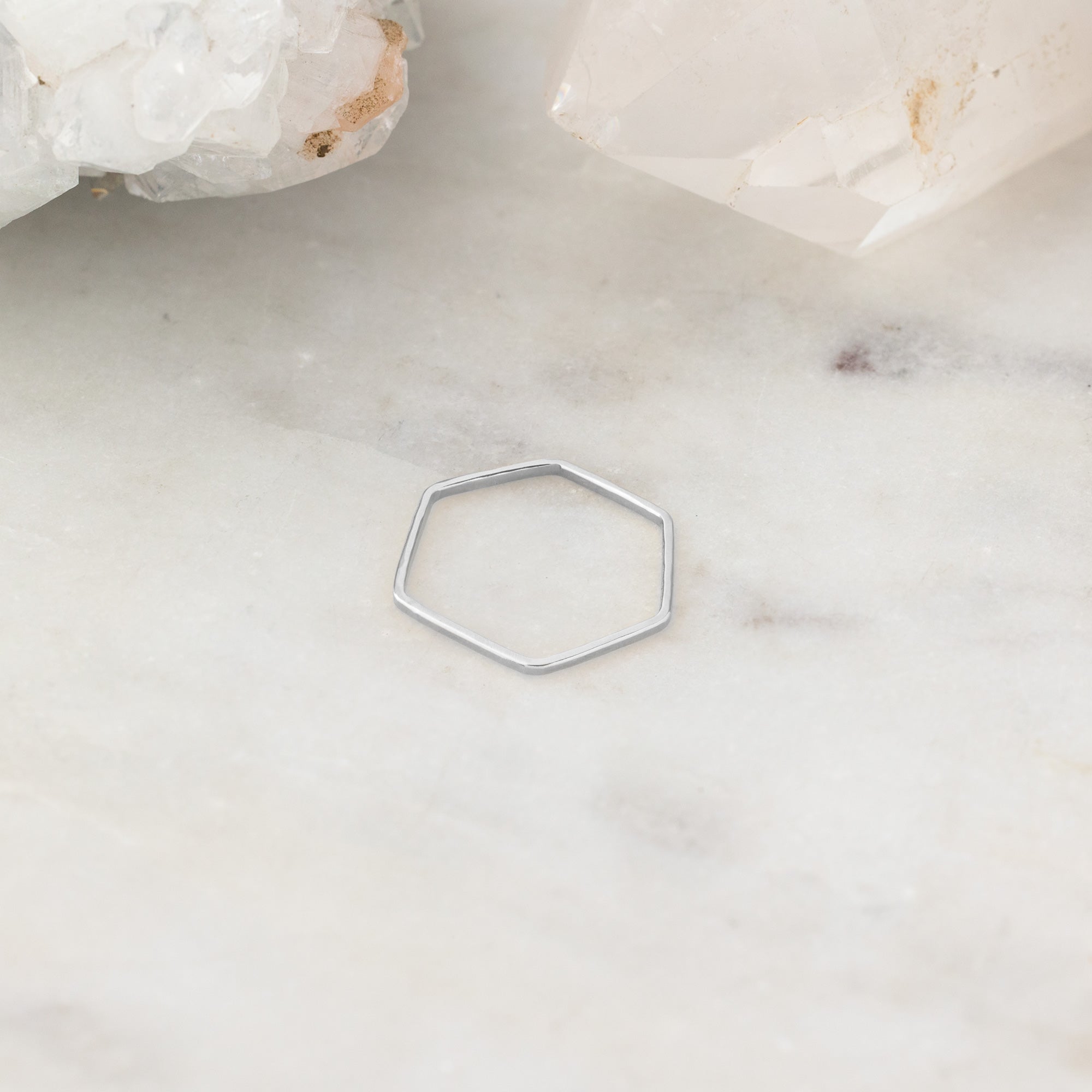 Alexis Russell Rings The Hex Stacking Ring | Sterling Silver