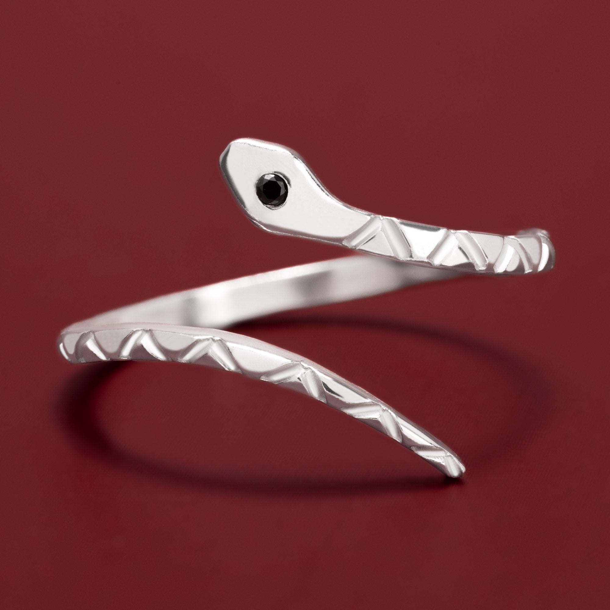 Alexis Russell  Rings The Black Diamond Serpent Ring | Sterling Silver