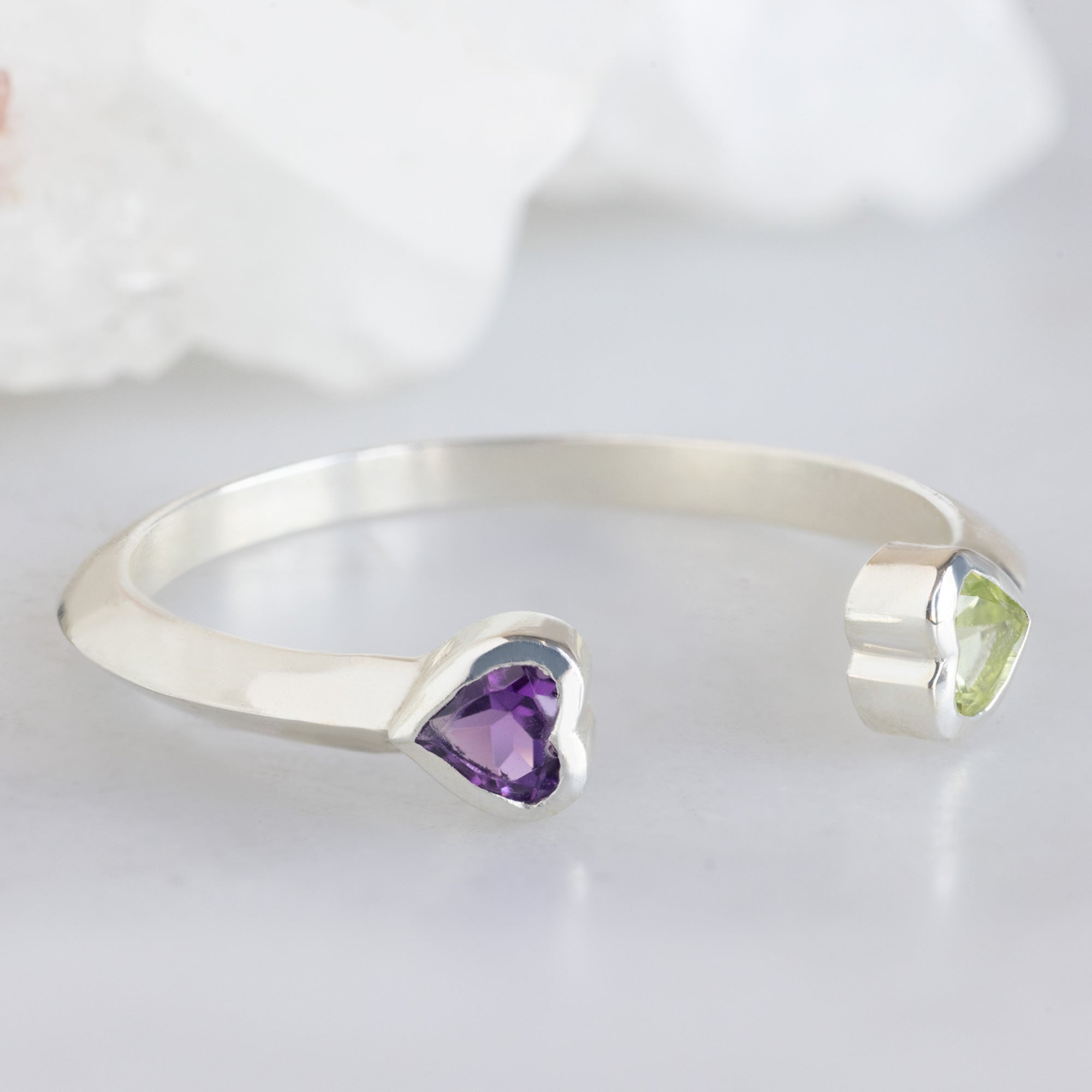 Alexis Russell  Rings Dual Heart Birthstone Ring | Yellow Gold or Sterling Silver