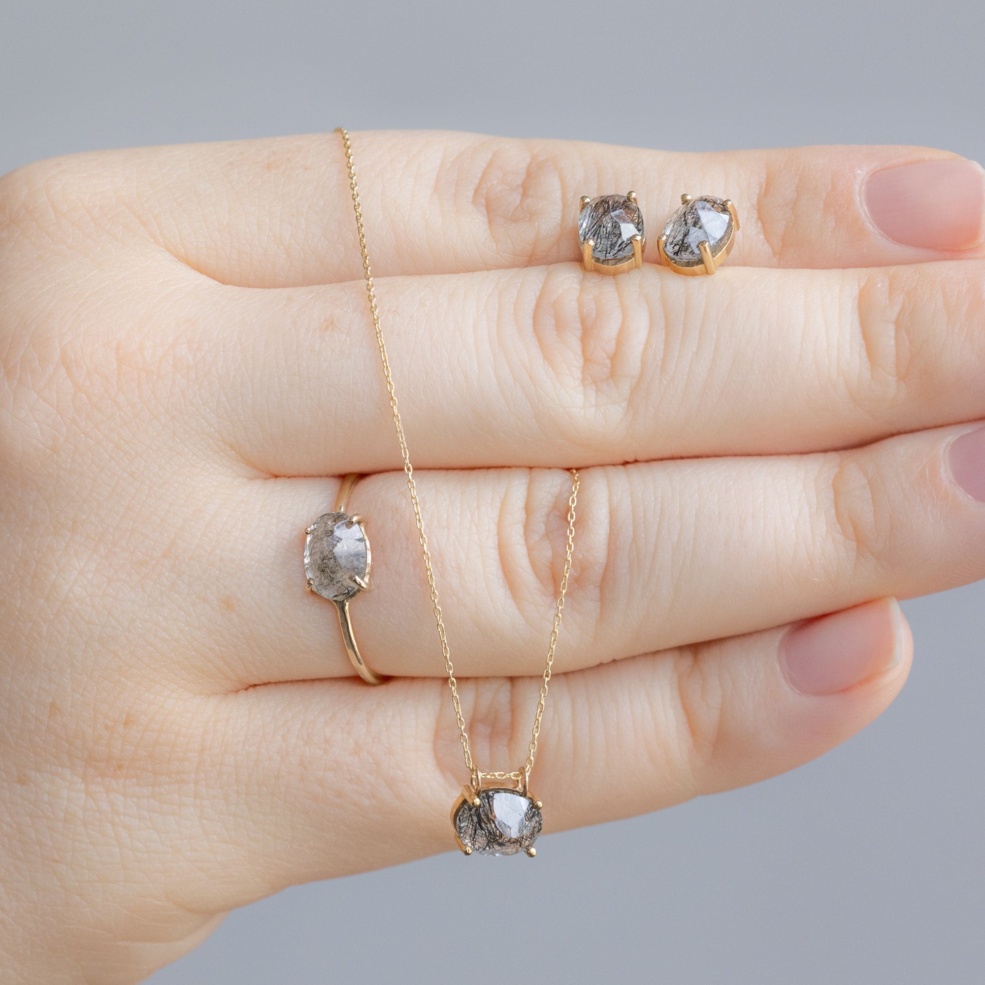 Alexis Russell Jewelry Sets The Tourmaline in Quartz Set | Yellow, Rose, White or Sterling Silver