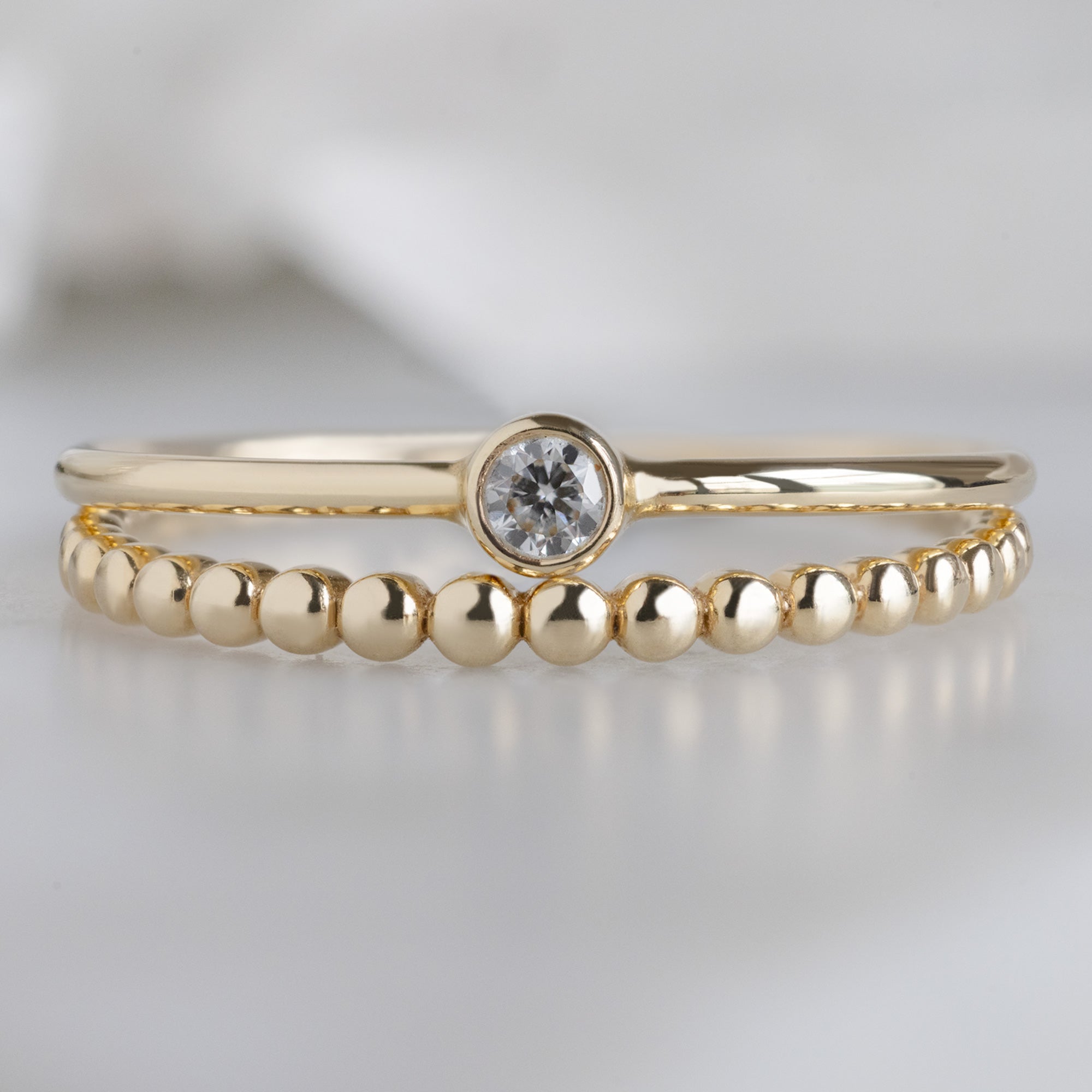 Alexis Russell Jewelry Sets The Textured Ring Set | Yellow or White Gold