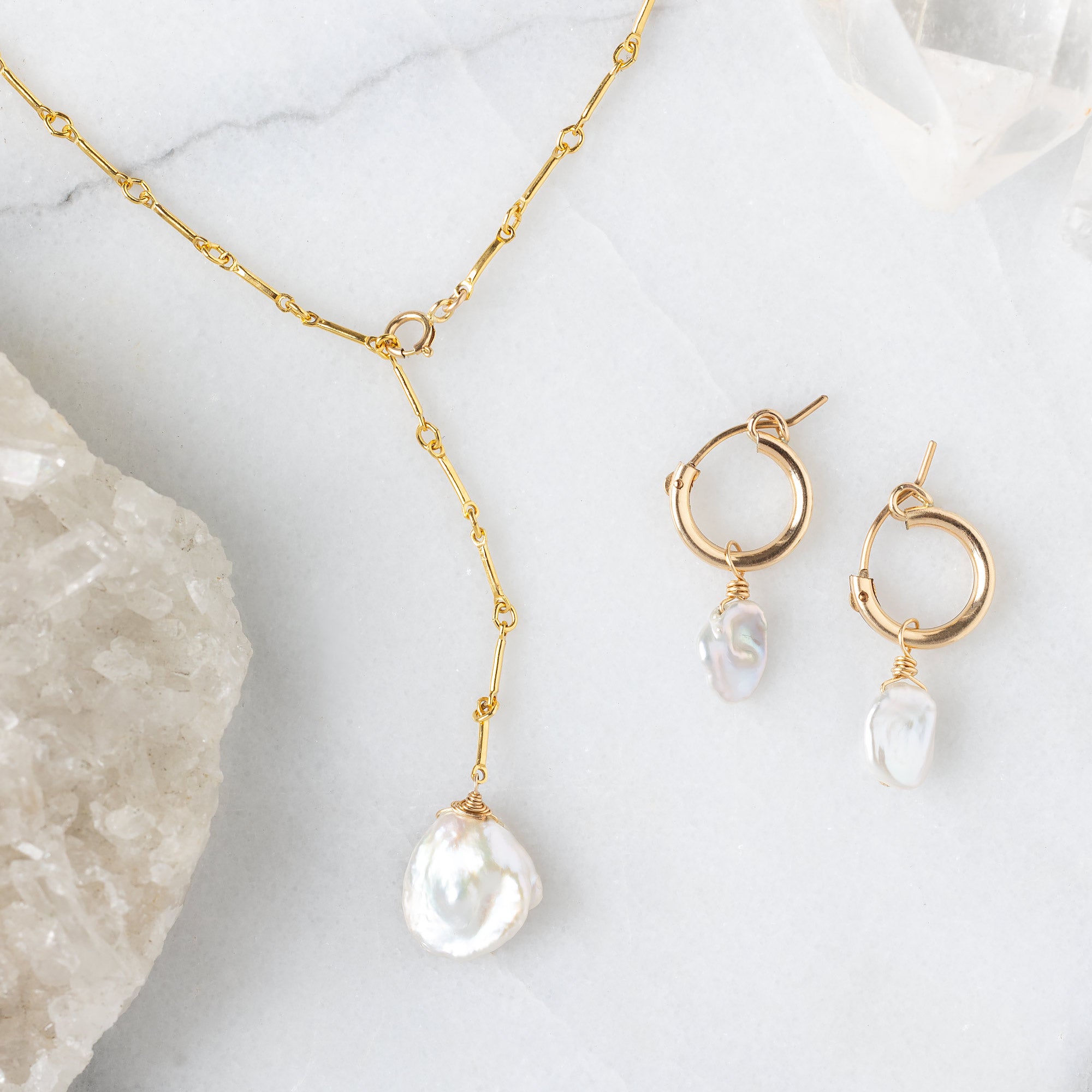 Alexis Russell  Fine Jewelry Sets The Keshi Pearl Set | Yellow, Rose or Sterling Silver