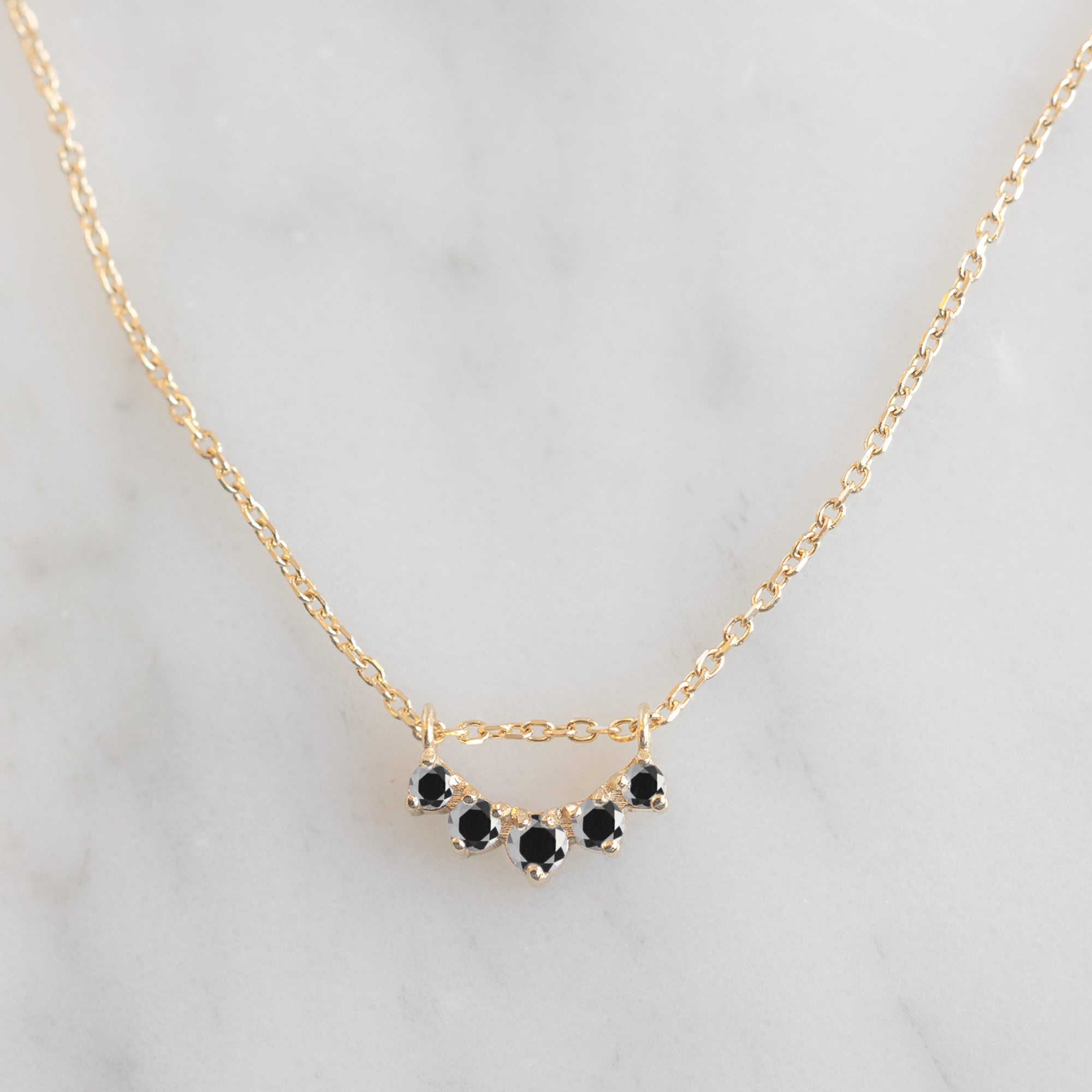 Alexis Russell Necklaces Black Diamond Sunburst Necklace | Yellow, Rose or White Gold