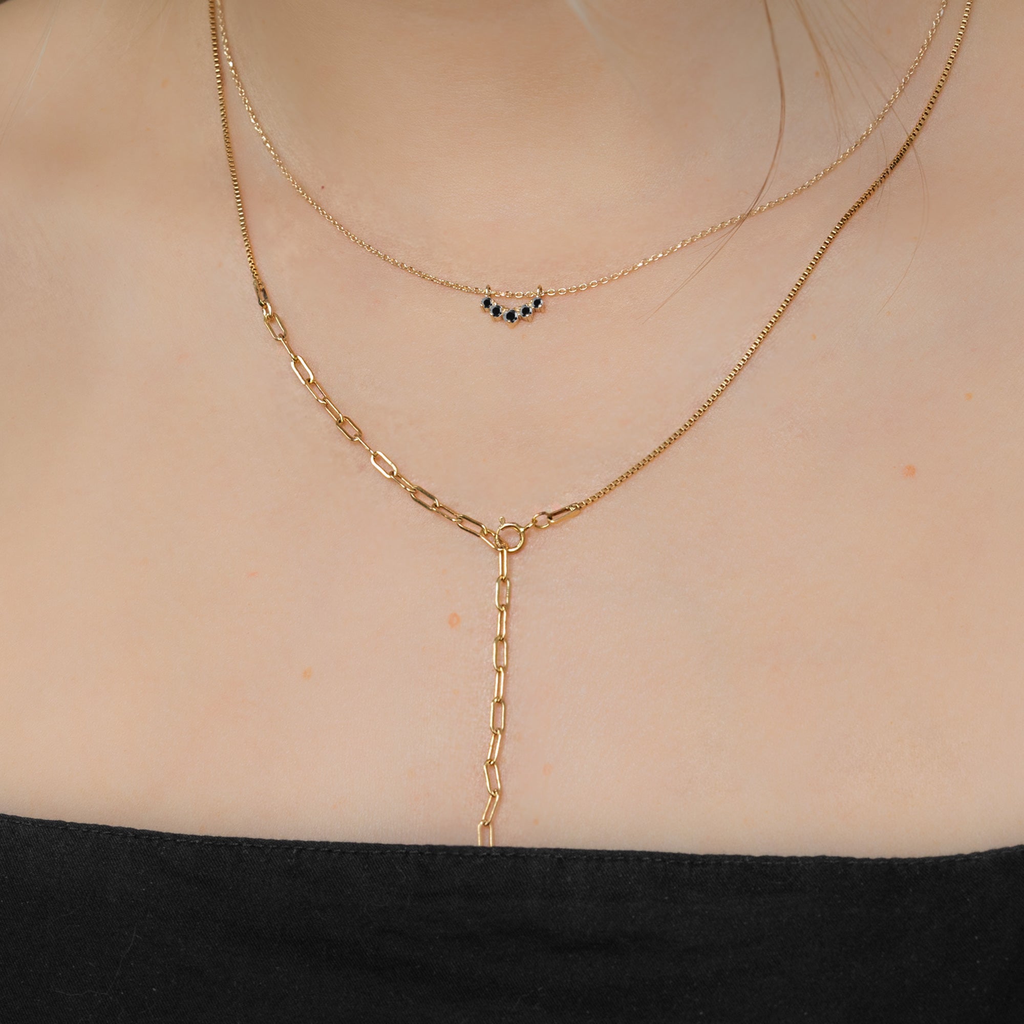 Alexis Russell Necklaces Black Diamond Sunburst Necklace | Yellow, Rose or White Gold