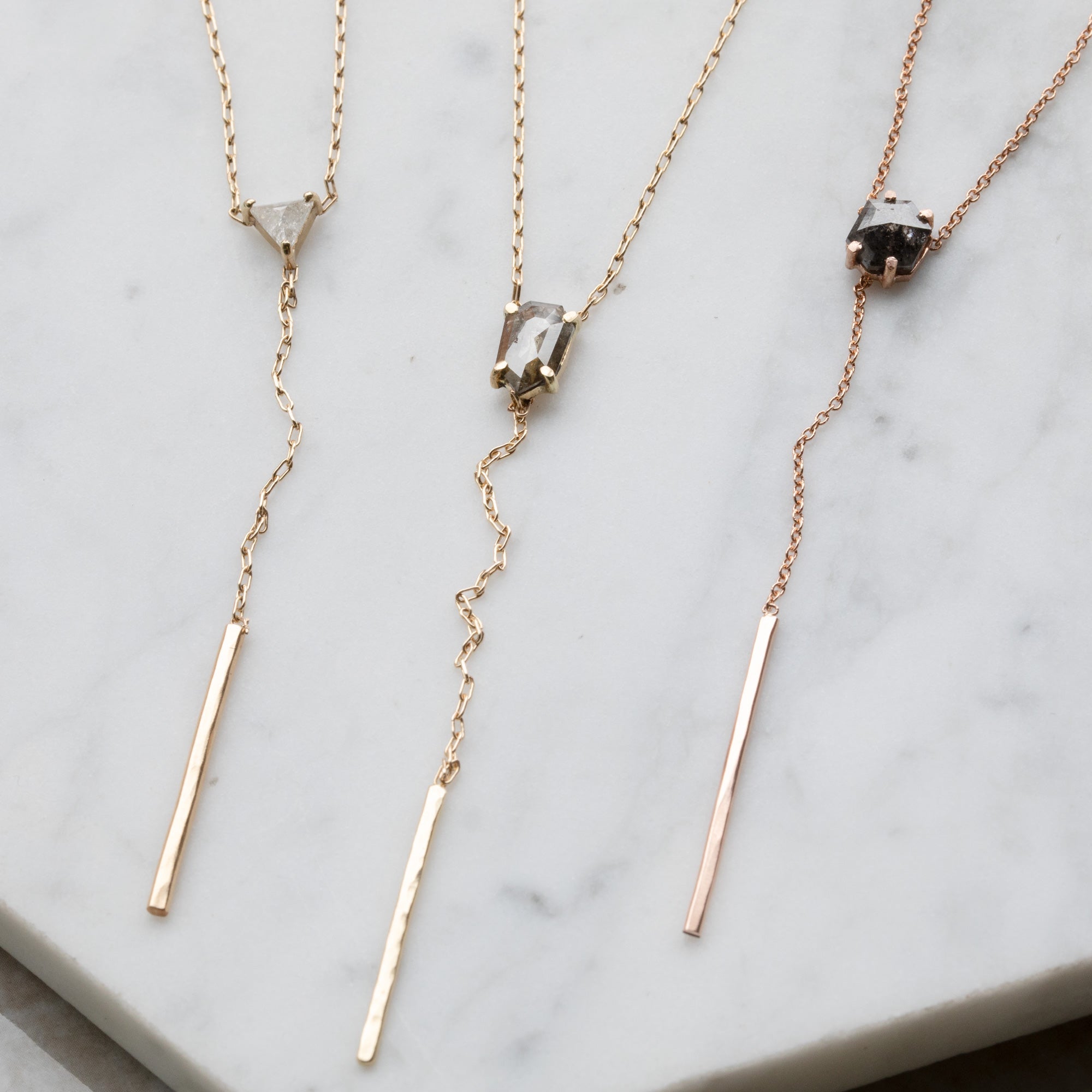 Alexis Russell Necklaces One of a Kind Diamond Lariat Necklace | Choose Your Stone