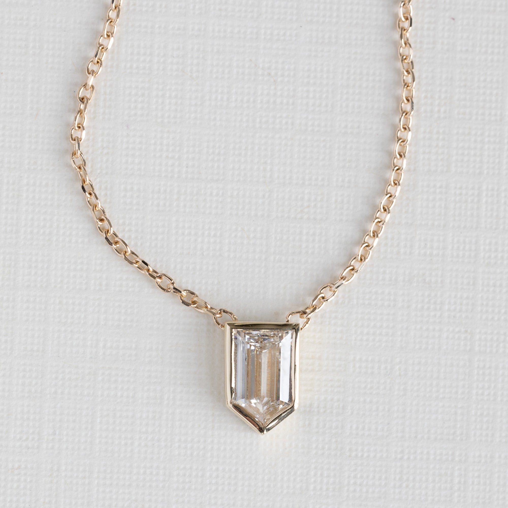 Alexis Russell Necklaces One of a Kind Geometric White Diamond Necklace | Choose Your Stone