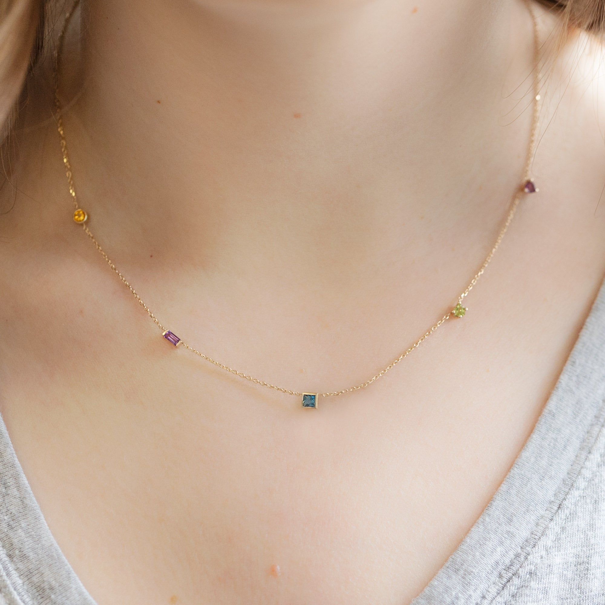 Alexis Russell Necklaces The Candy Gemstone Necklace | Yellow Gold