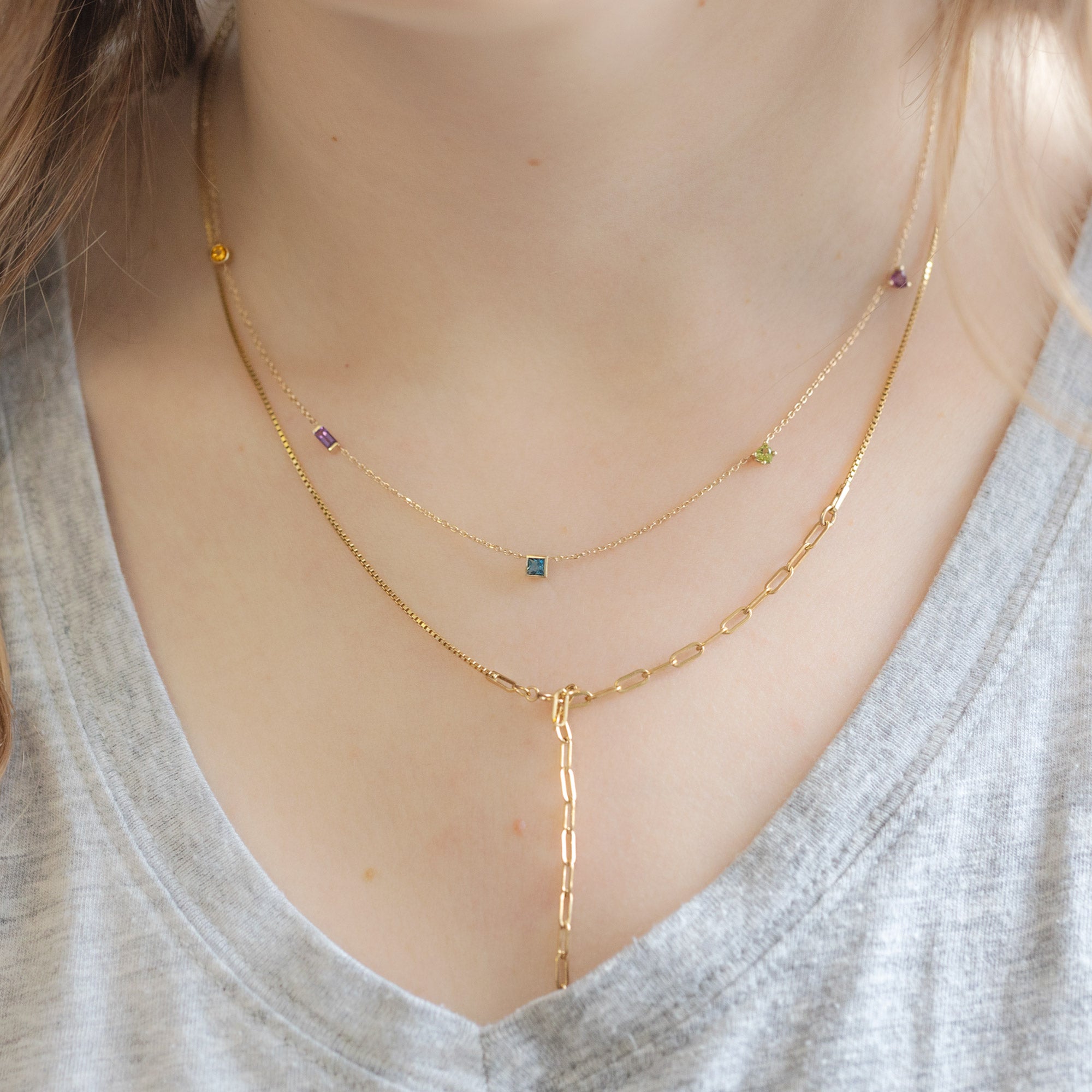 Alexis Russell Necklaces The Candy Gemstone Necklace | Yellow Gold