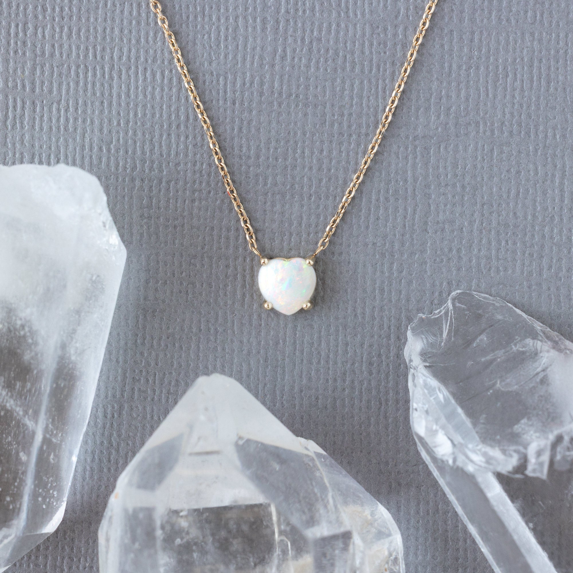 Alexis Russell Necklaces The Sweetheart Opal Necklace | Yellow Gold