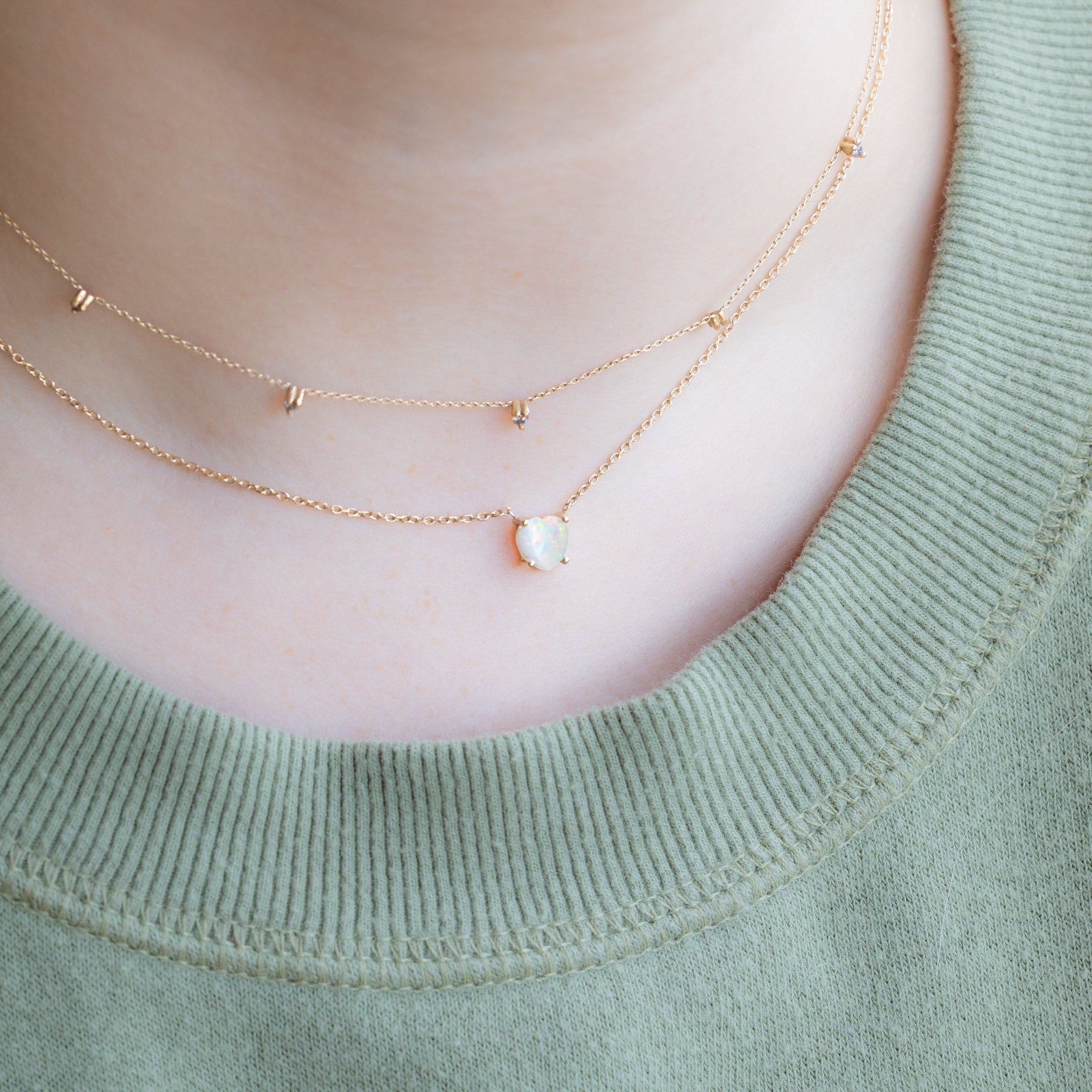 Alexis Russell Necklaces The Sweetheart Opal Necklace | Yellow Gold
