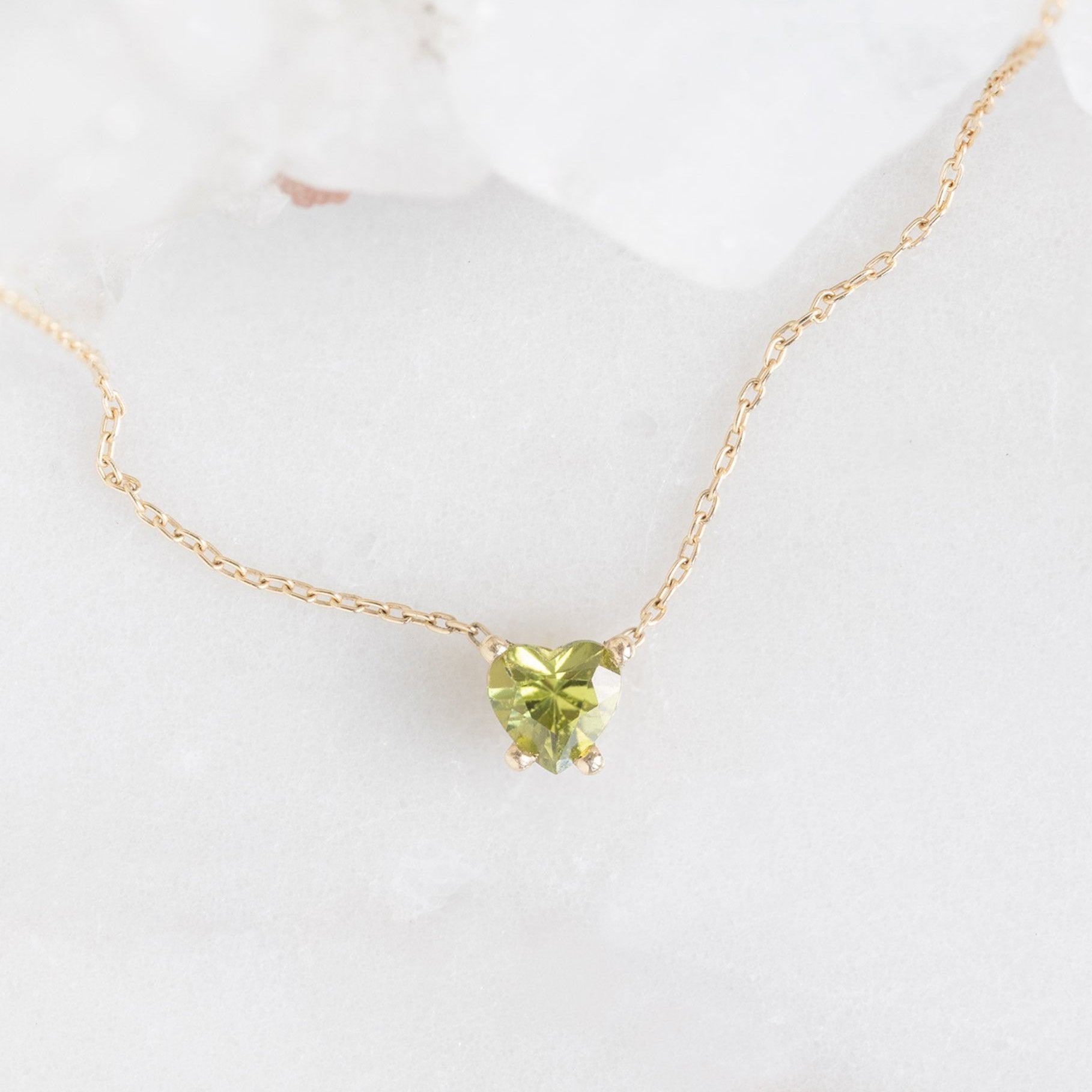 Alexis Russell Necklaces The Sweetheart Peridot Necklace | Yellow Gold