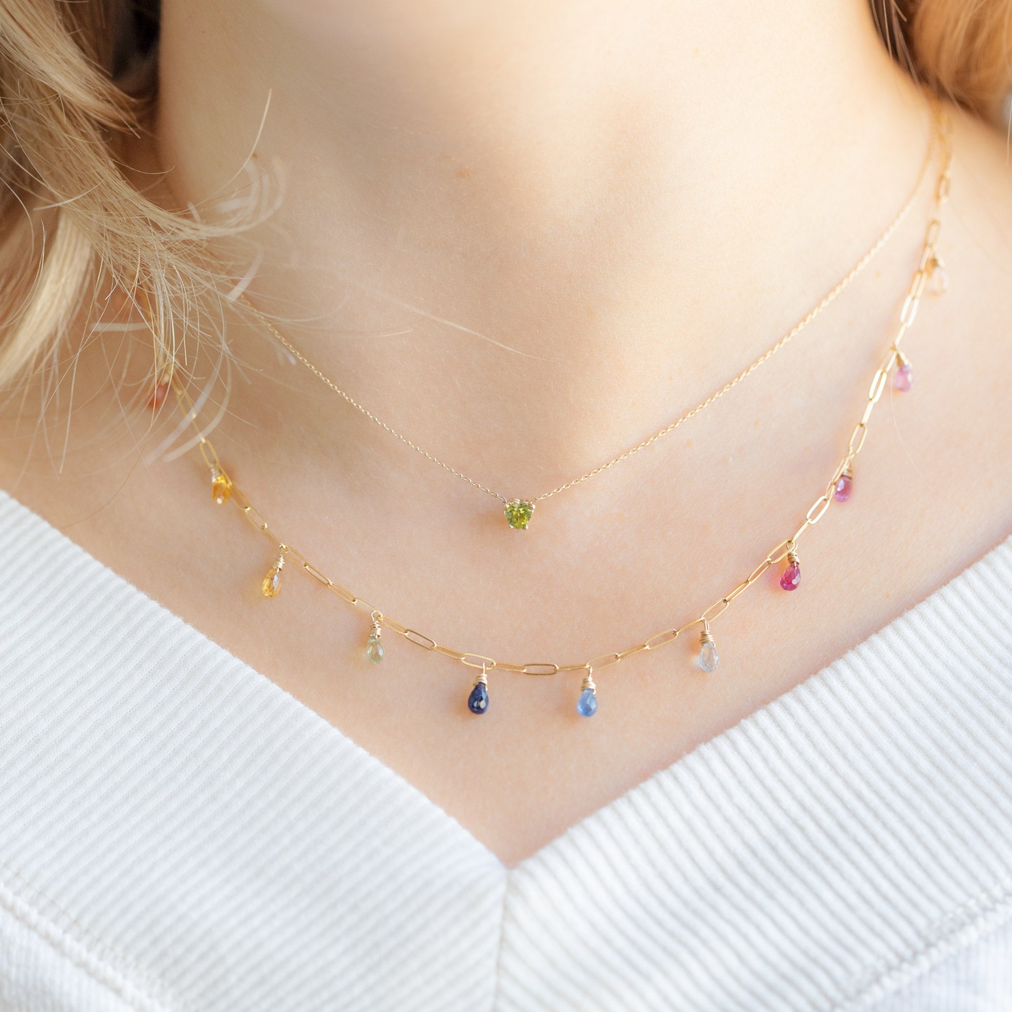 Alexis Russell Necklaces The Sweetheart Peridot Necklace | Yellow Gold