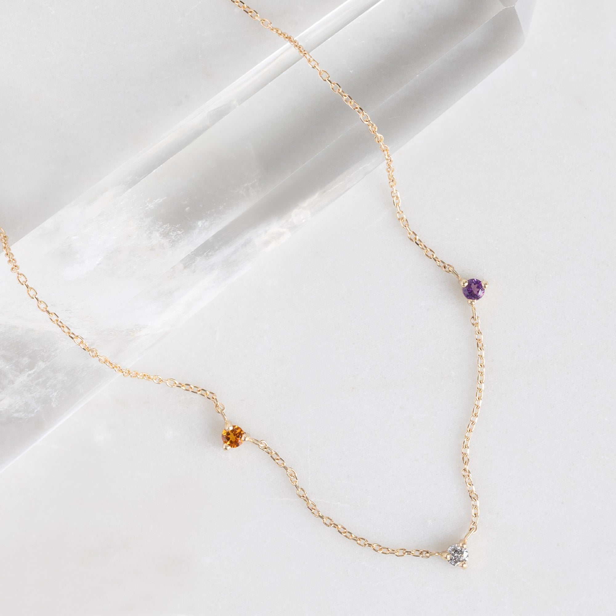 Alexis Russell Necklaces The Custom Multi-Birthstone Necklace | 3 Stones