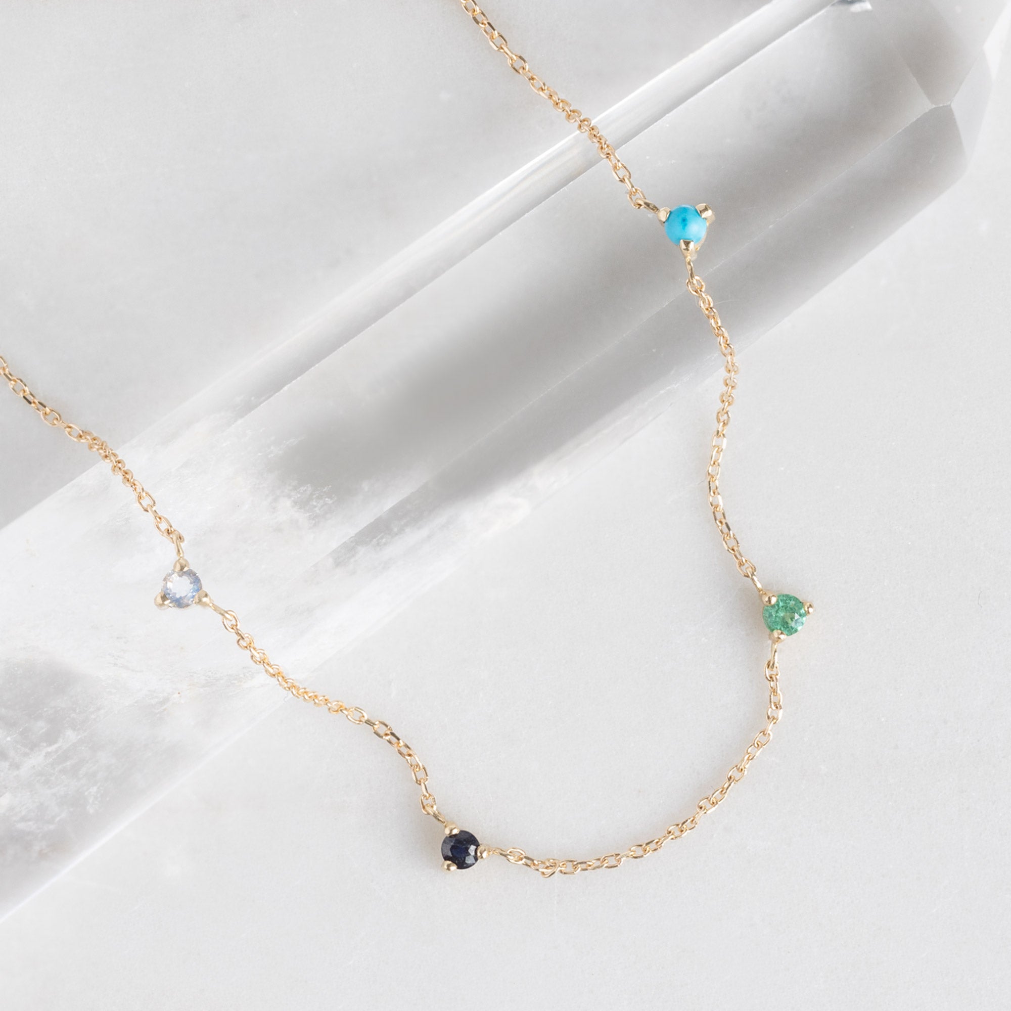 Alexis Russell Necklaces The Custom Multi-Birthstone Necklace | 4 Stones