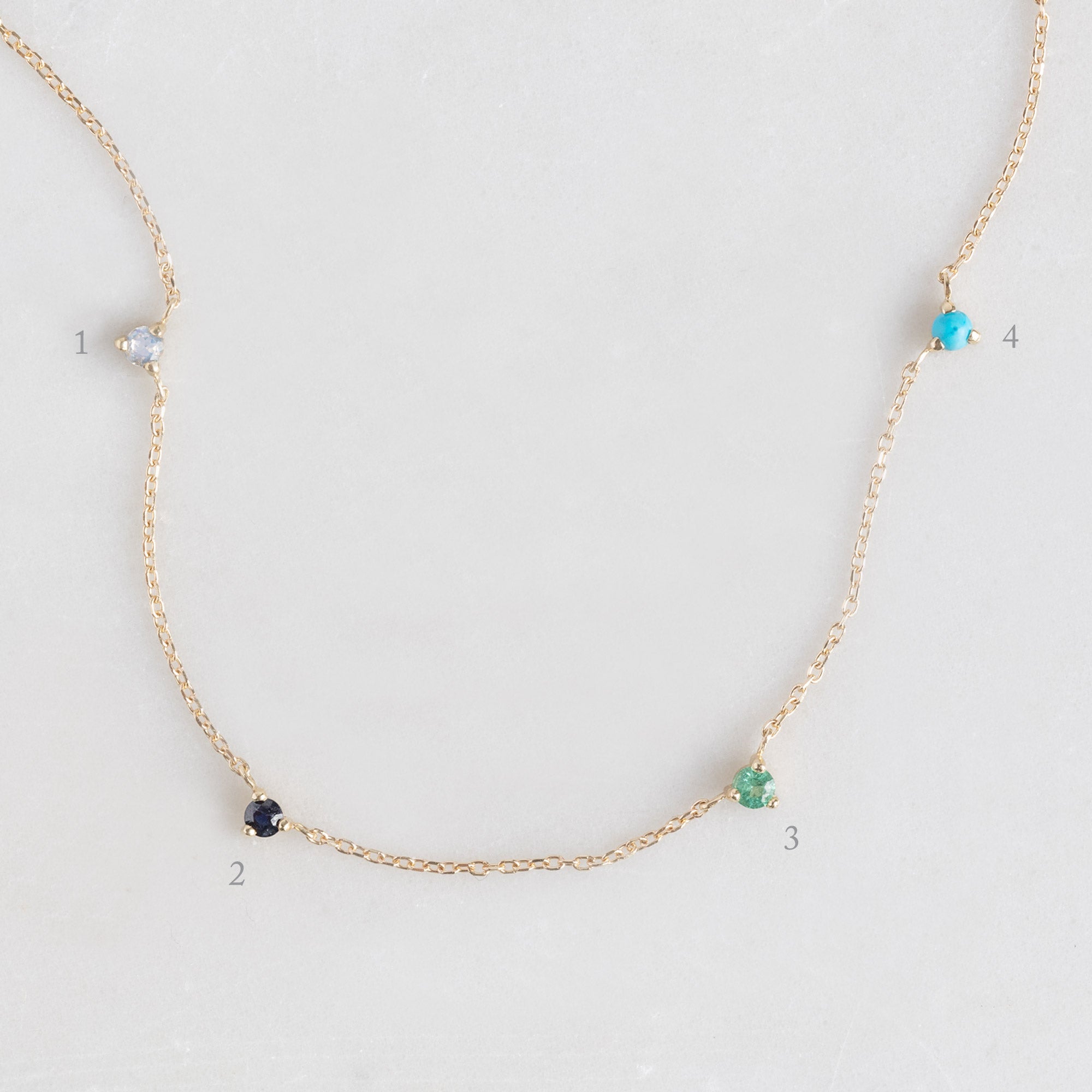 Alexis Russell Necklaces The Custom Multi-Birthstone Necklace | 4 Stones