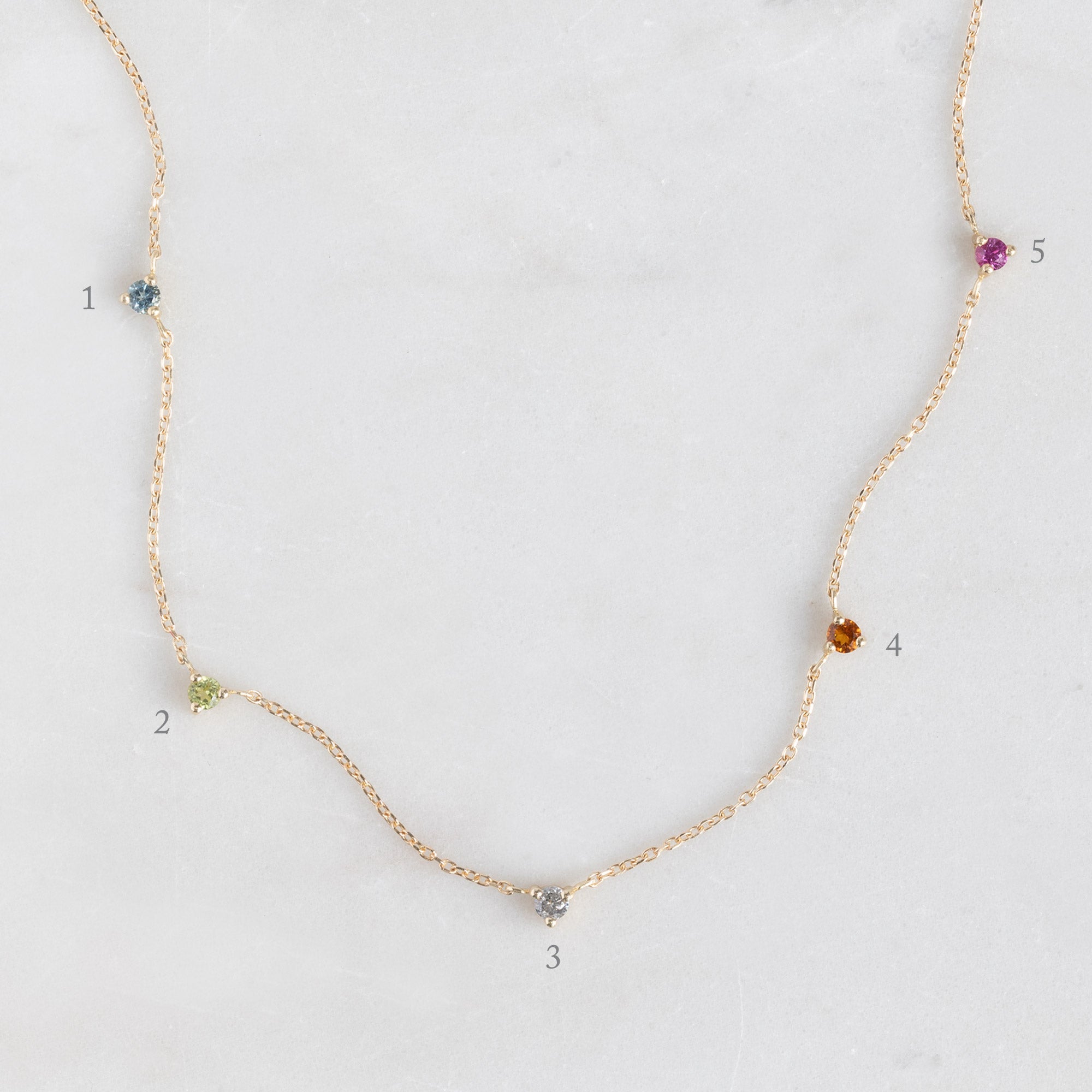 Alexis Russell Necklaces The Custom Multi-Birthstone Necklace | 5 Stones