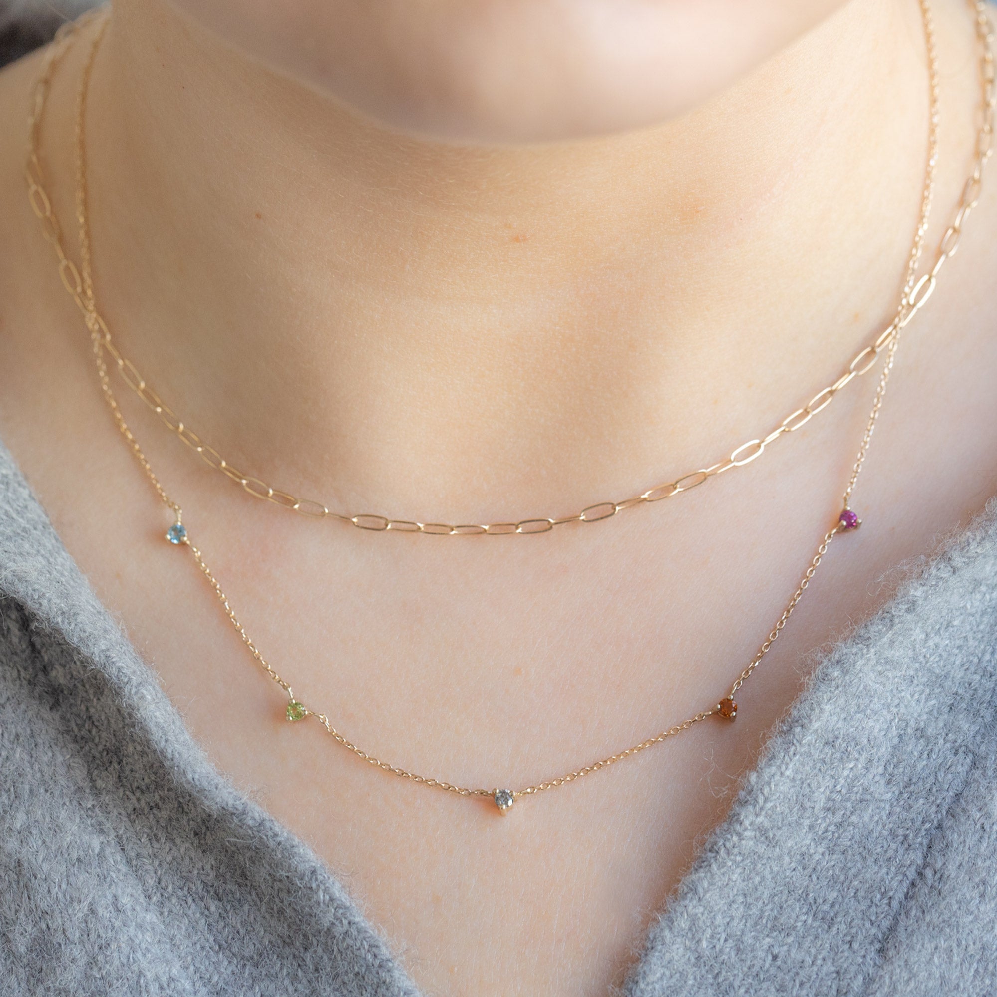 Alexis Russell Necklaces The Custom Multi-Birthstone Necklace | 5 Stones