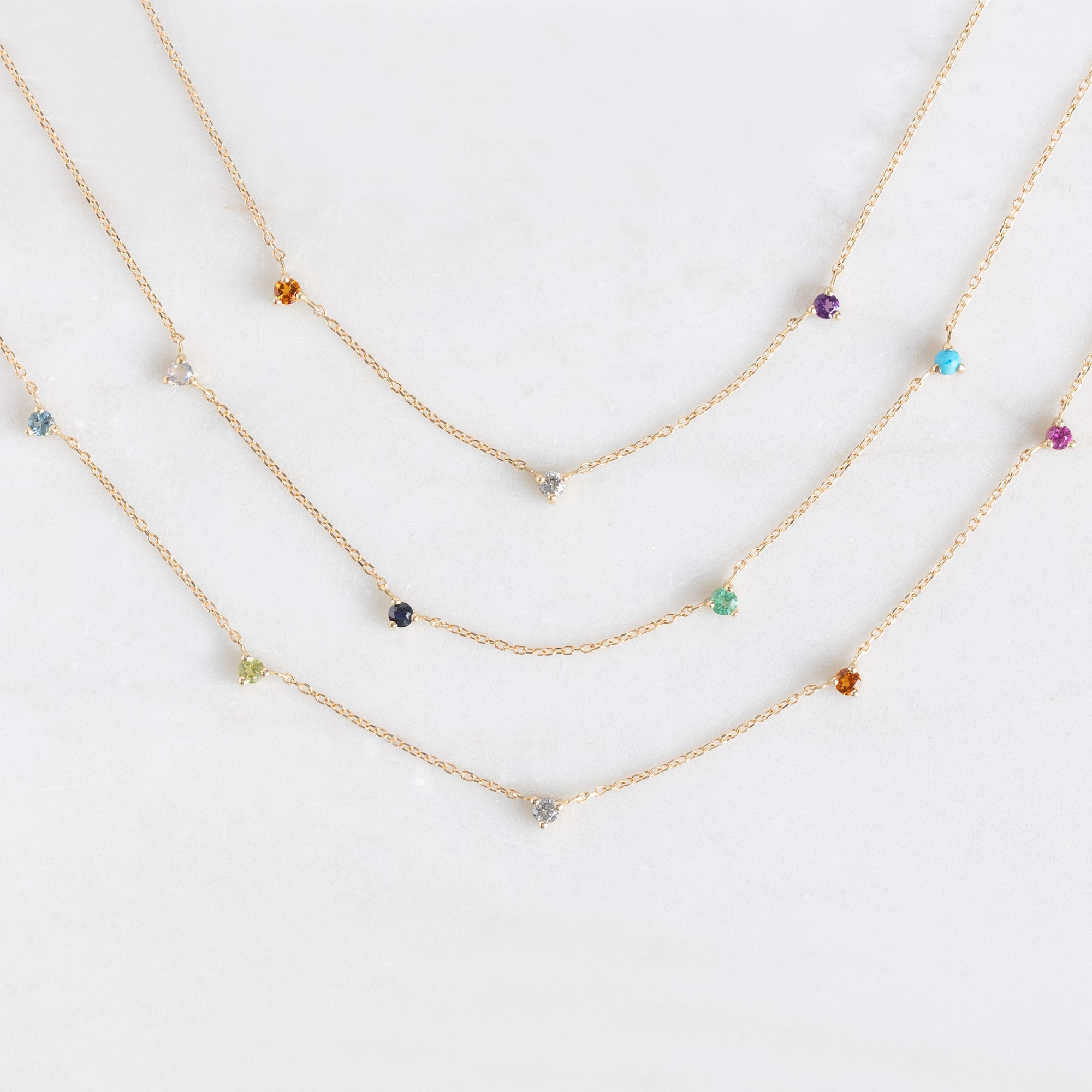 Alexis Russell Necklaces The Custom Multi-Birthstone Necklace | 5 Stones