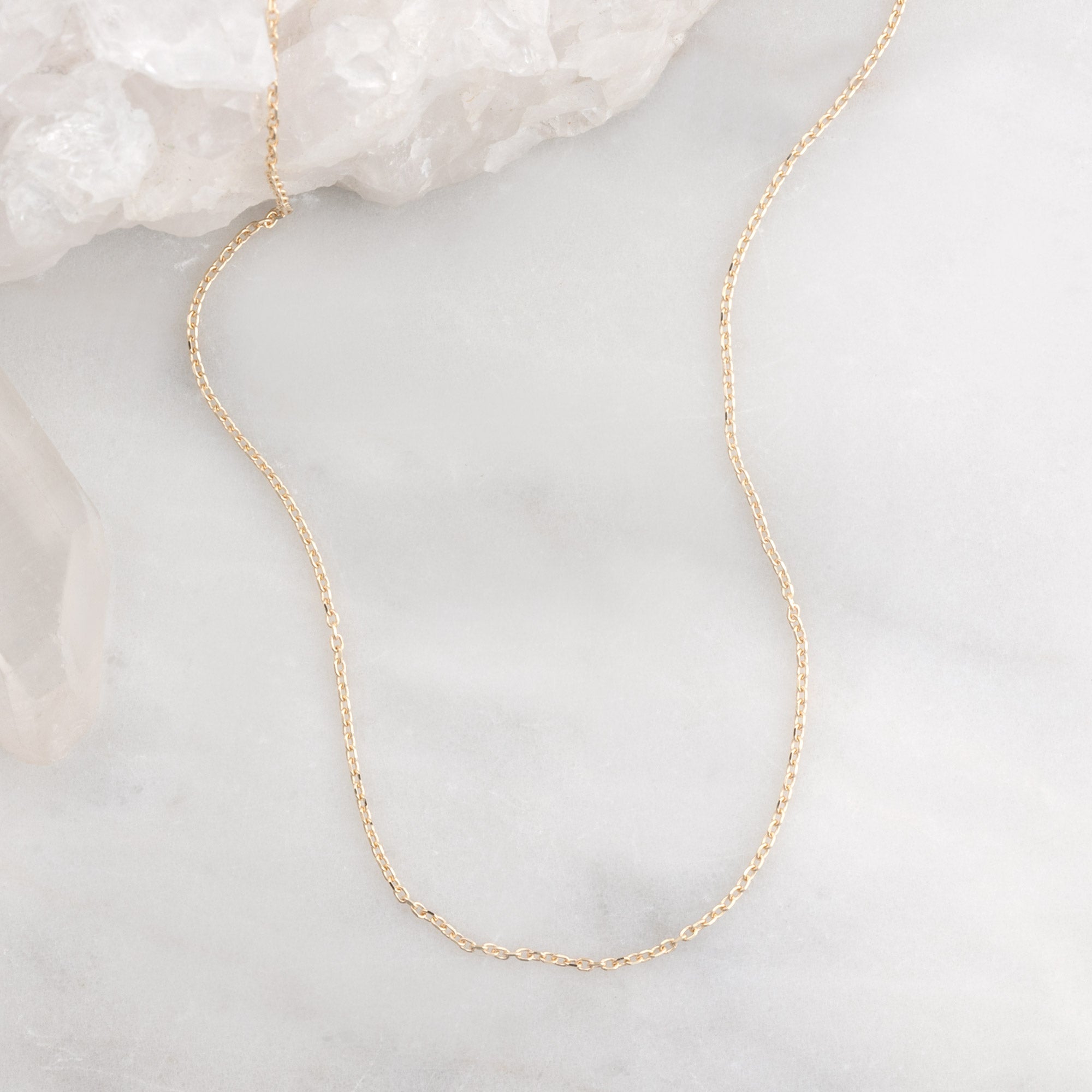 Alexis Russell Necklaces The Diamond-Cut Cable Chain Charm Necklace | Yellow Gold