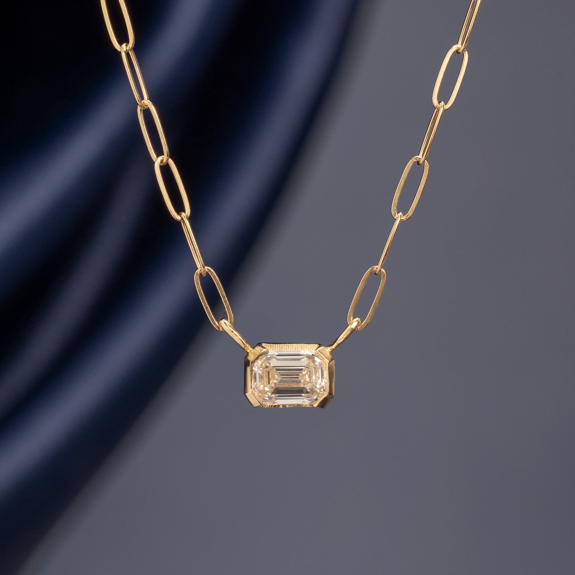 Alexis Russell  Necklaces Deco Diamond Solitaire Necklace | Yellow Gold