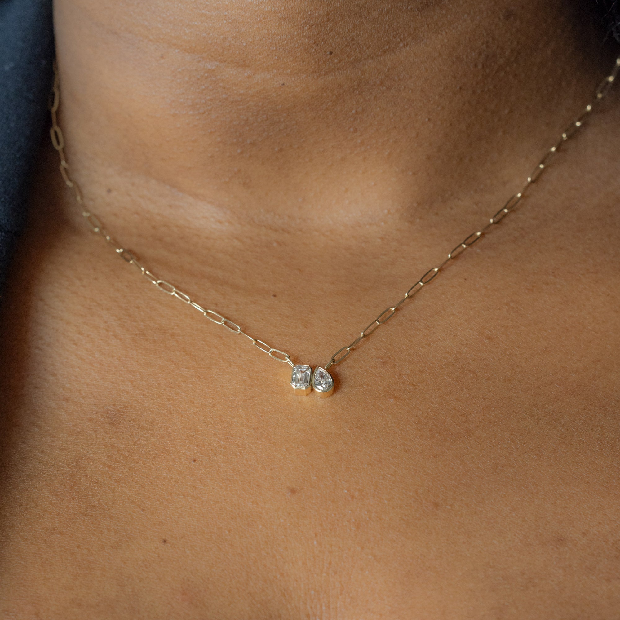Alexis Russell  Necklaces The You and Me Diamond Necklace | Yellow Gold