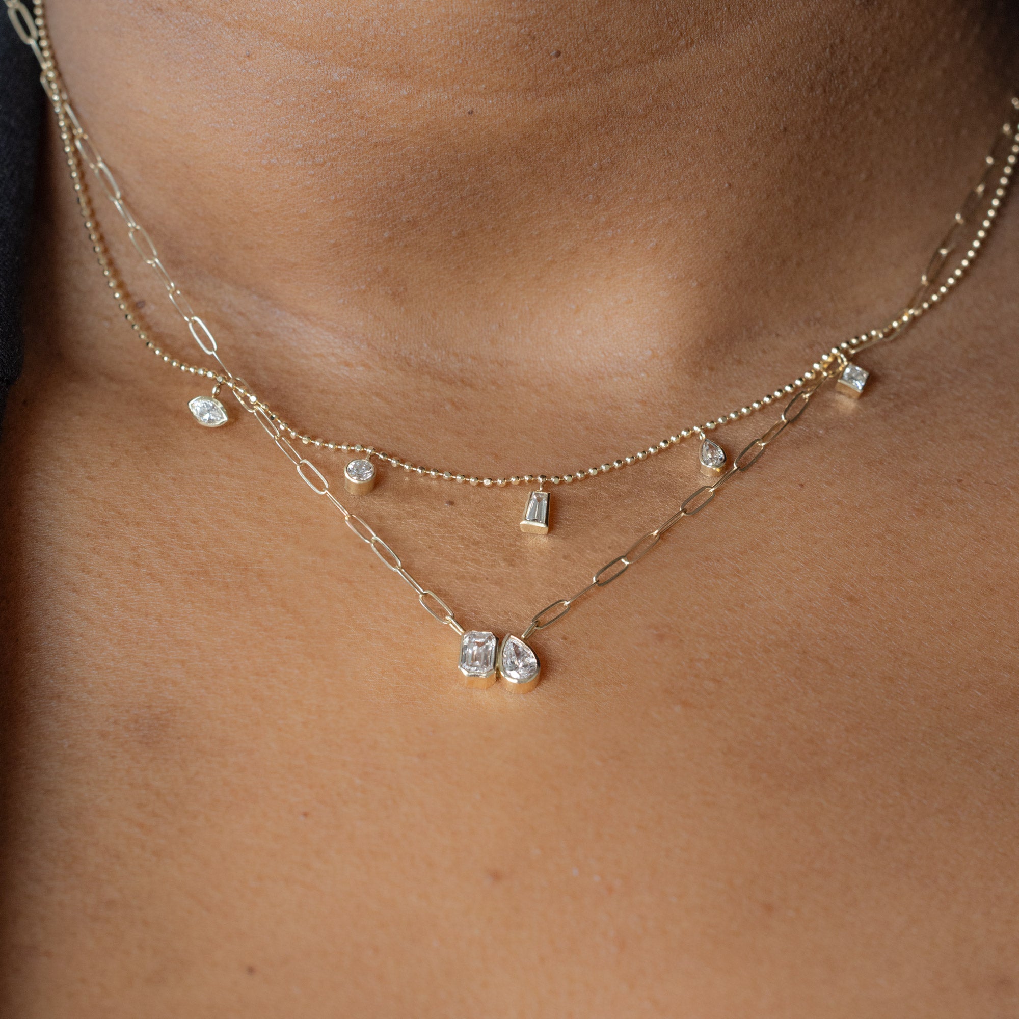 Alexis Russell  Necklaces The You and Me Diamond Necklace | Yellow Gold