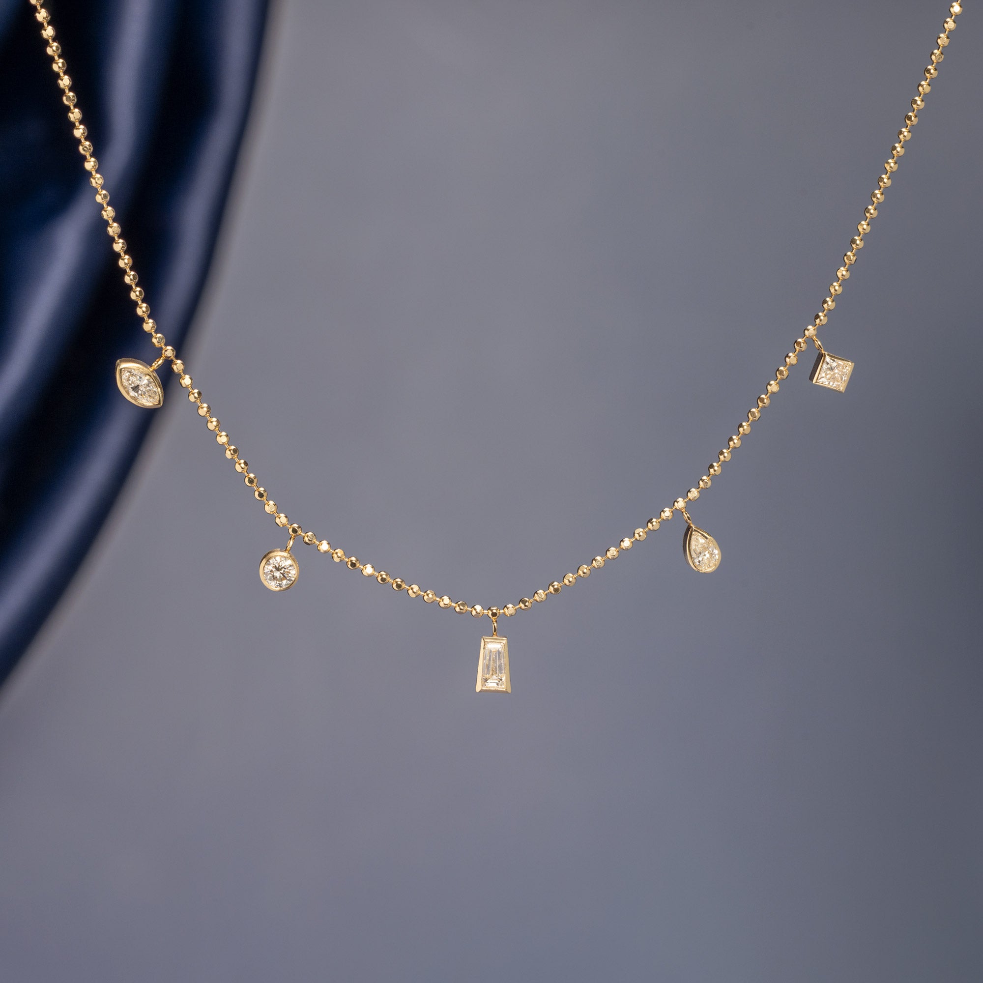 Alexis Russell  Necklaces Diamond Pennant Necklace | Yellow Gold