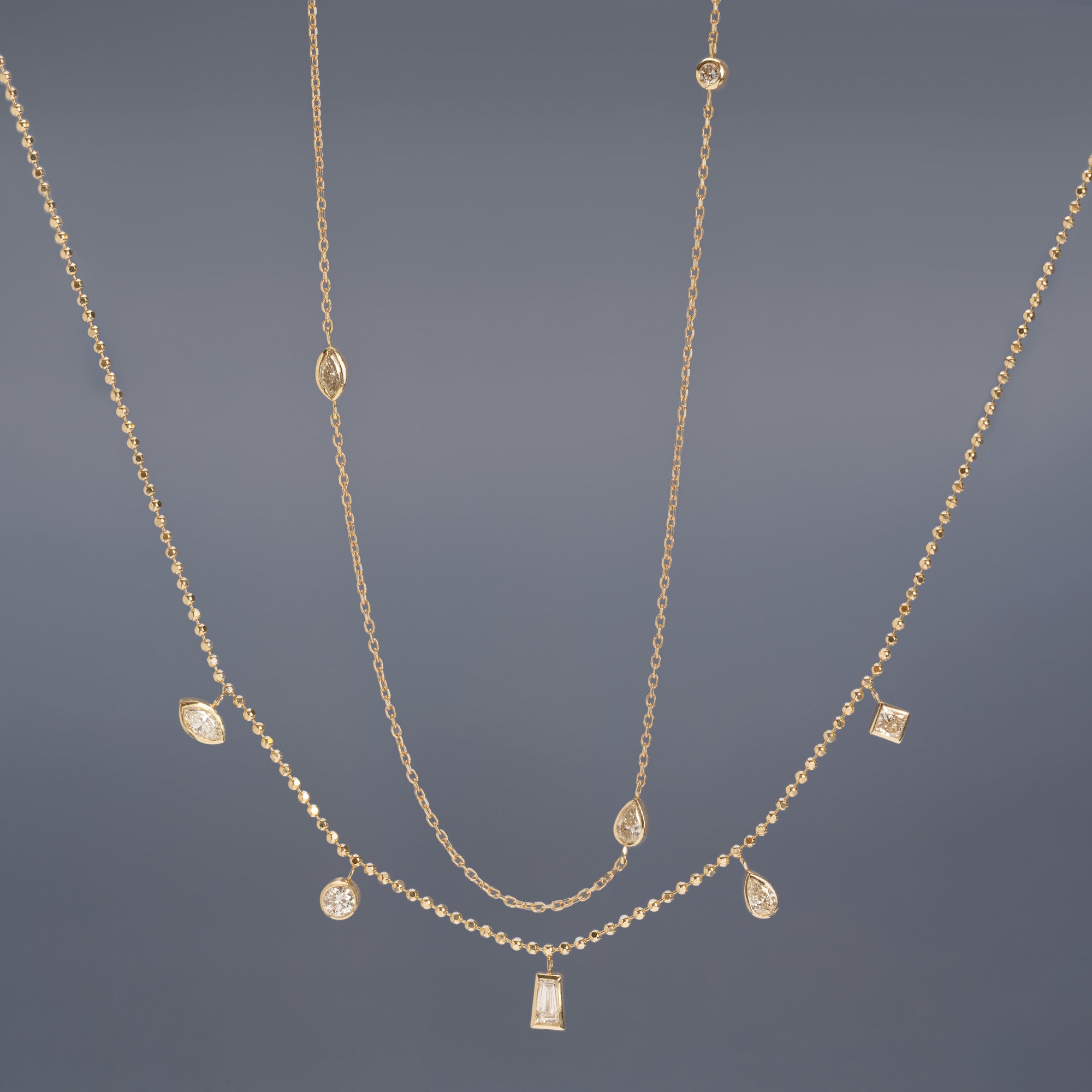 Alexis Russell  Necklaces Diamond Pennant Necklace | Yellow Gold