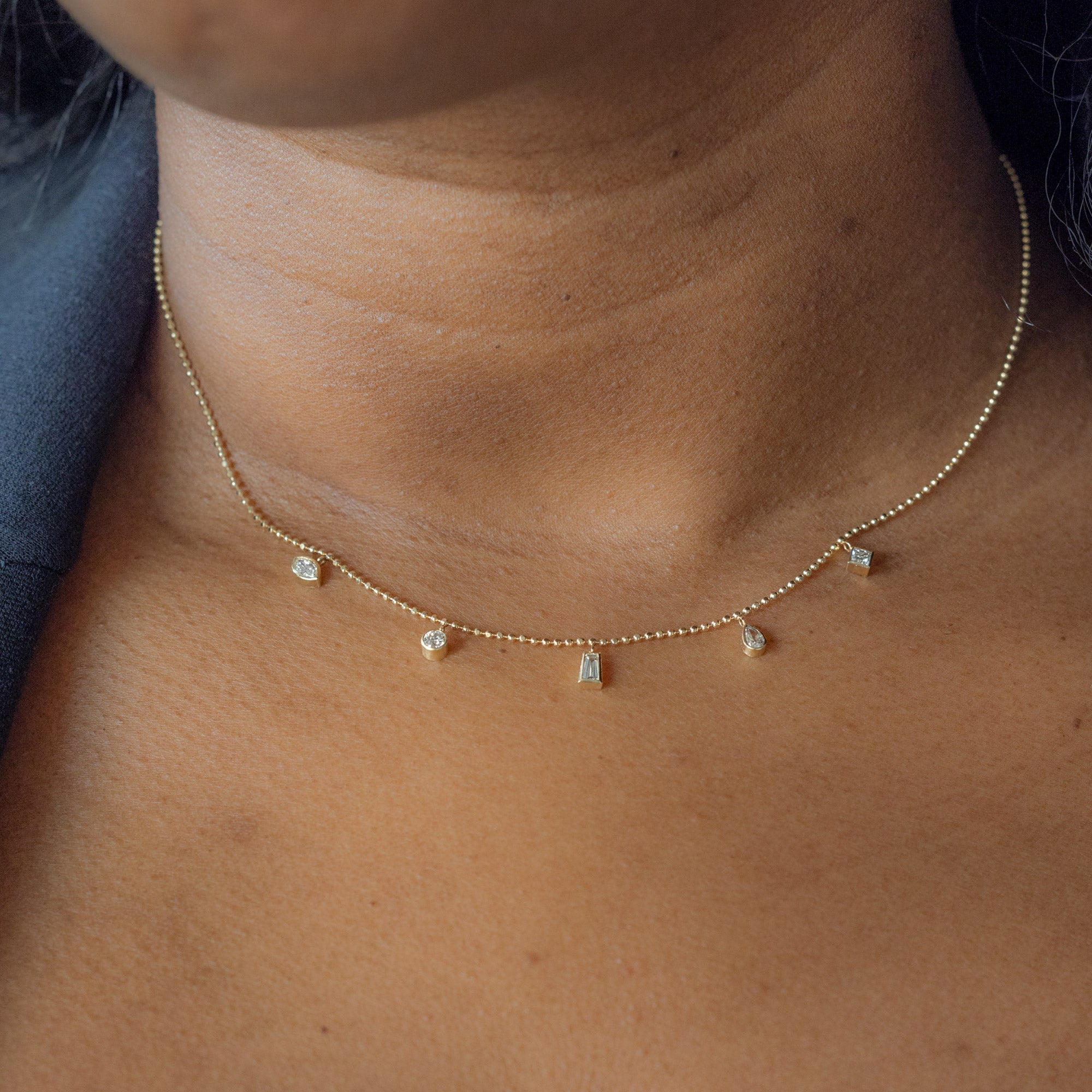 Alexis Russell  Necklaces Diamond Pennant Necklace | Yellow Gold