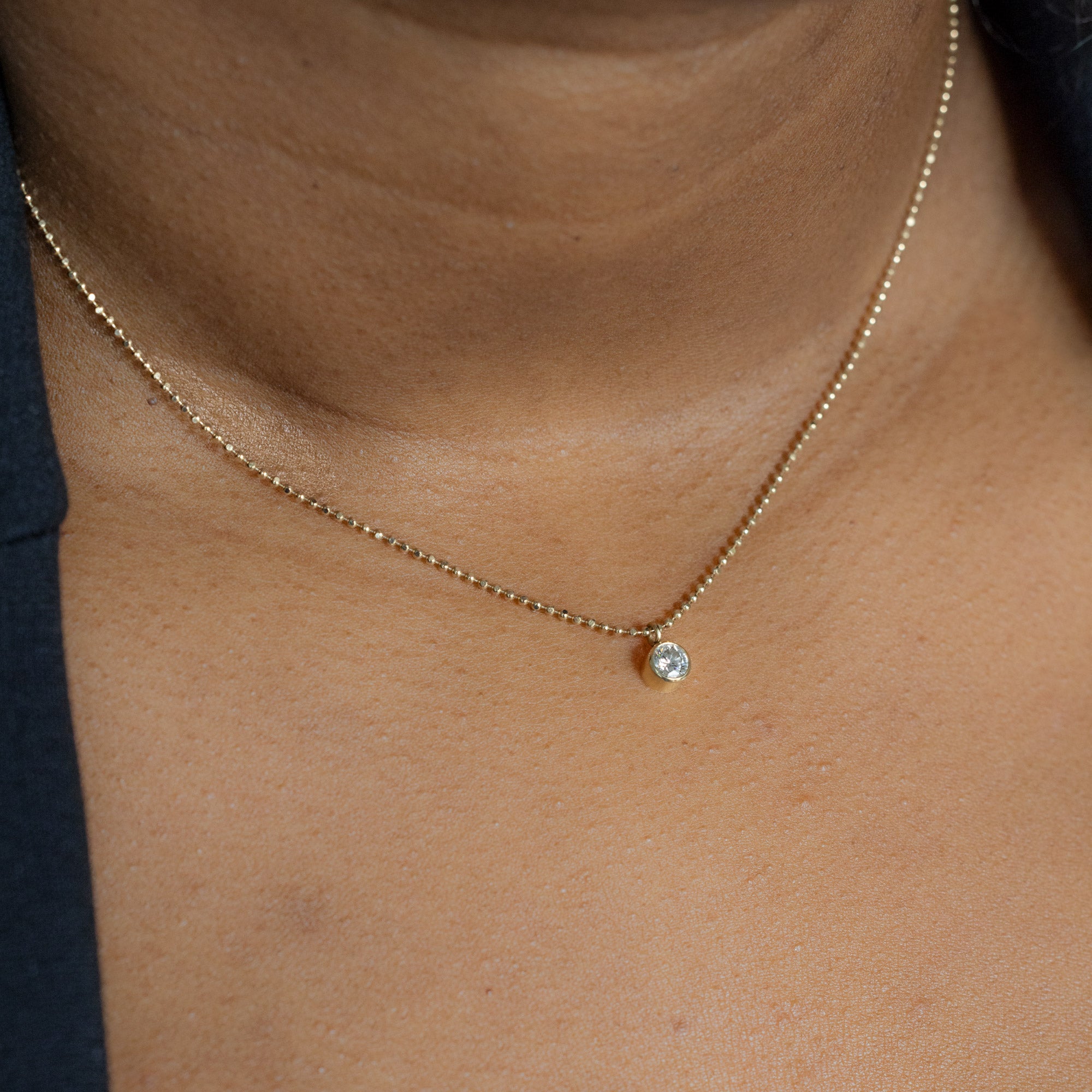 Alexis Russell  Necklaces 'Not Your Typical Solitaire' Diamond Necklace | Yellow Gold
