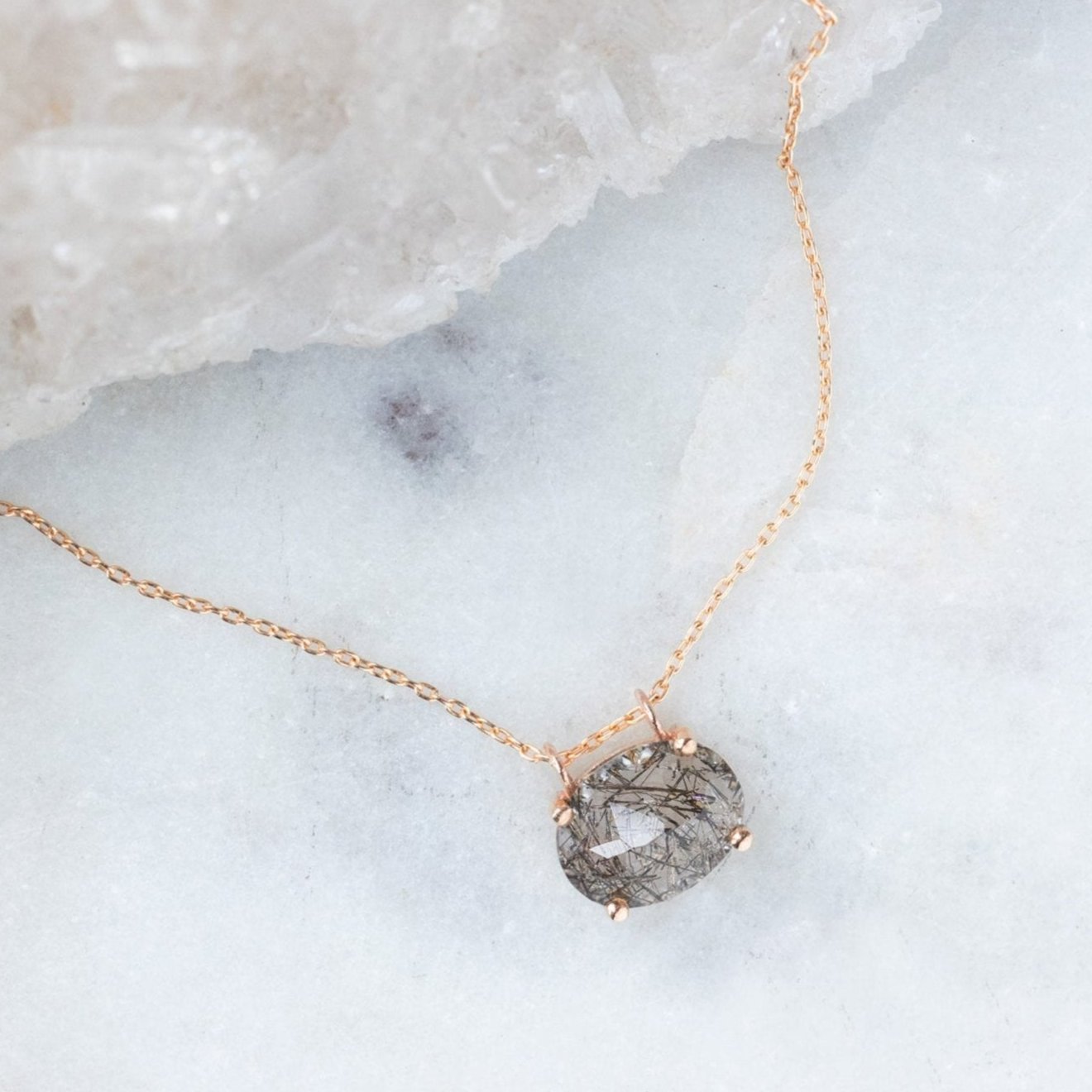 Alexis Russell Necklaces The Tourmaline in Quartz Necklace | Yellow, Rose, White or Sterling Silver