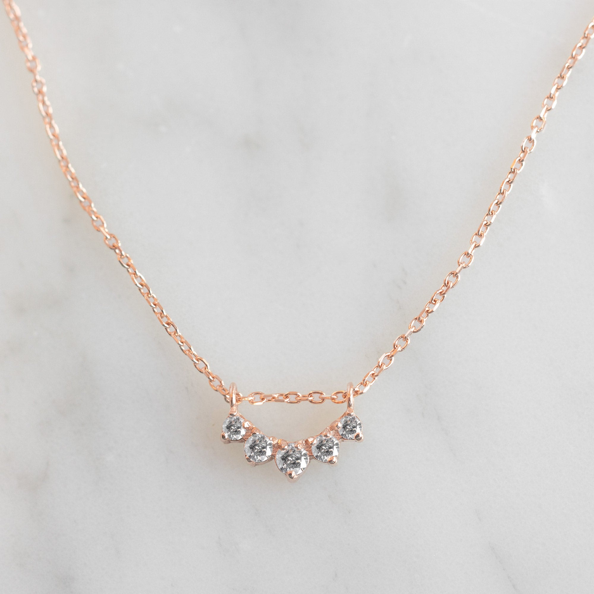 Alexis Russell Necklaces Custom Salt and Pepper Diamond Sunburst Necklace | Rose Gold
