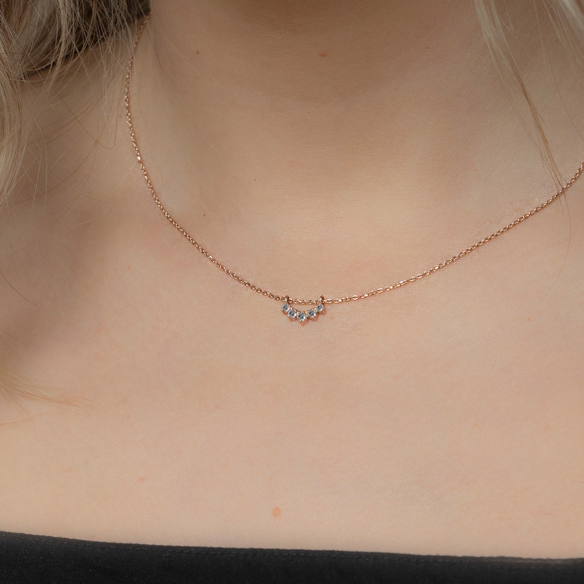 Alexis Russell Necklaces Custom Salt and Pepper Diamond Sunburst Necklace | Rose Gold
