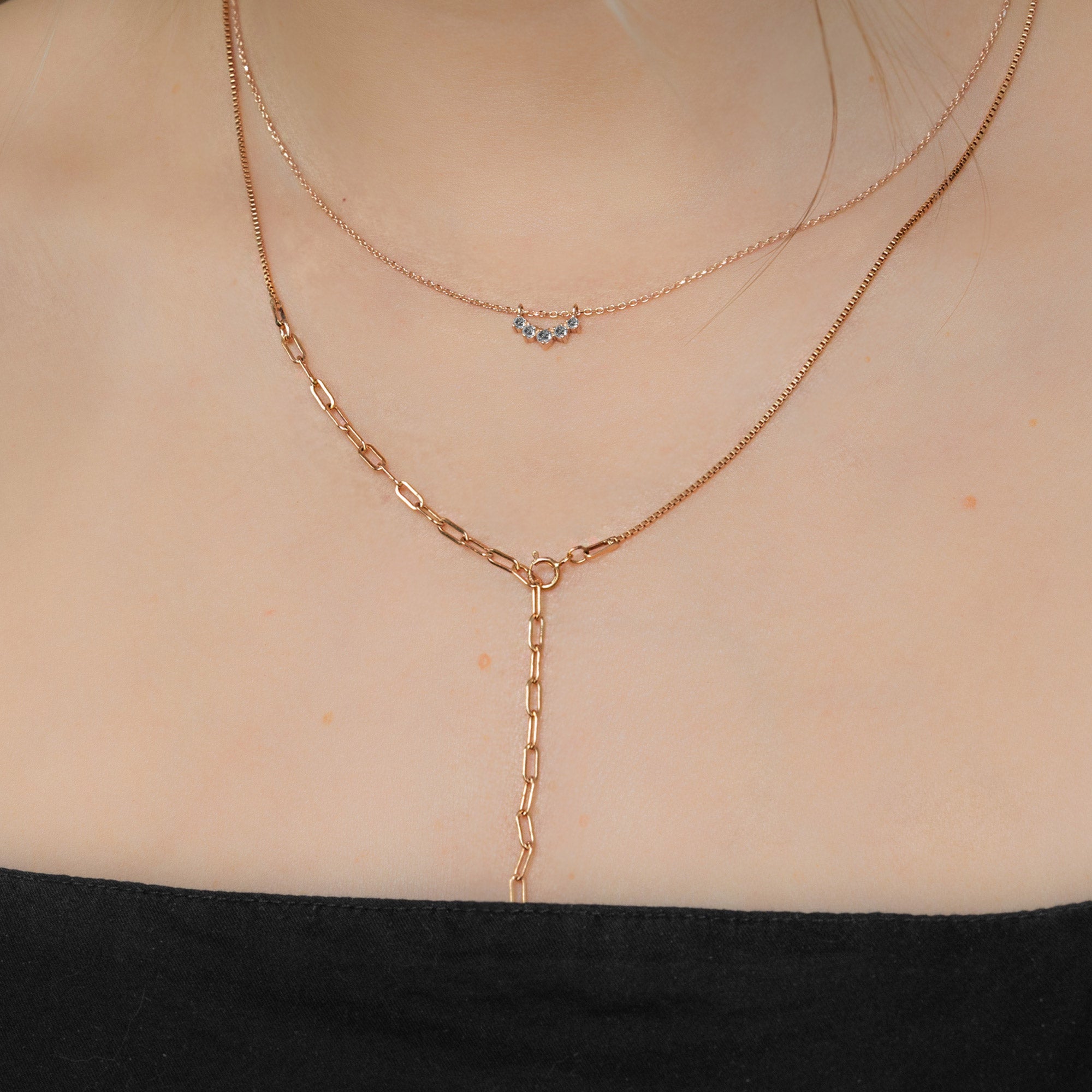 Alexis Russell Necklaces Custom Salt and Pepper Diamond Sunburst Necklace | Rose Gold