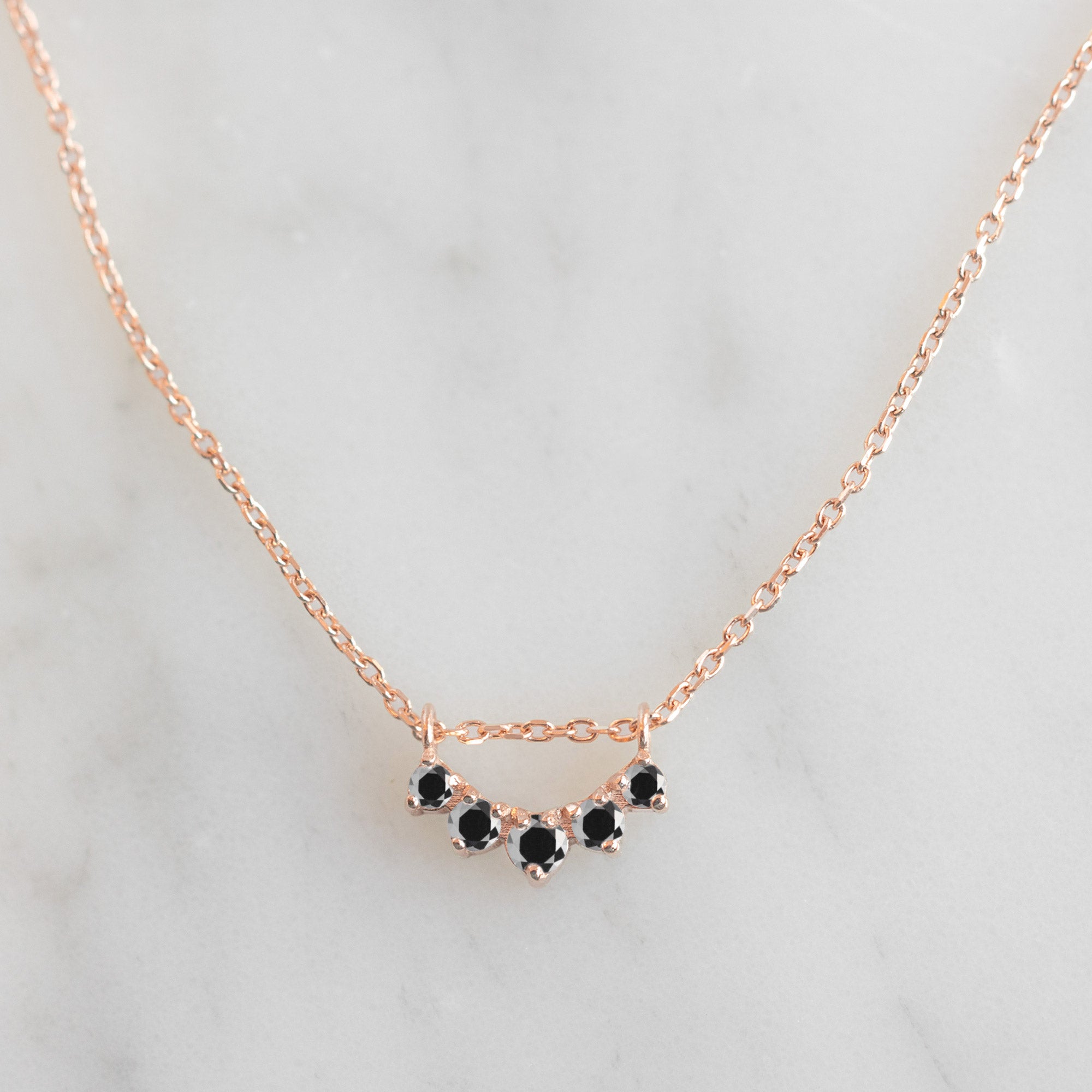 Alexis Russell Necklaces Black Diamond Sunburst Necklace | Yellow, Rose or White Gold