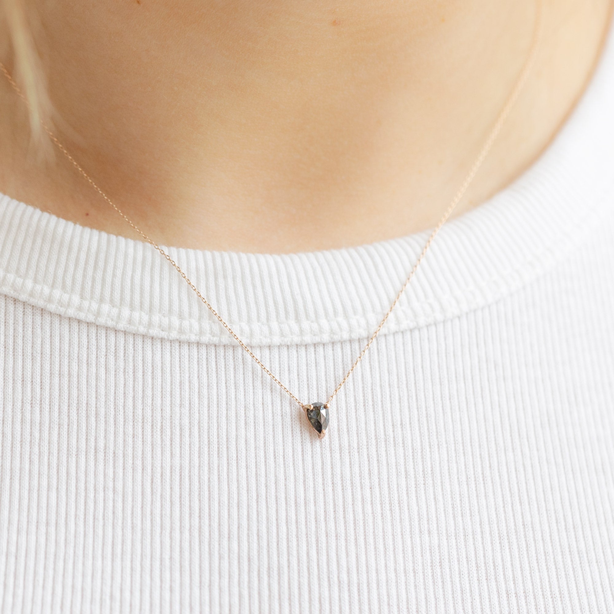 Alexis Russell Necklaces The Galaxy Salt and Pepper Diamond Drop Necklace | Yellow, Rose or White Gold
