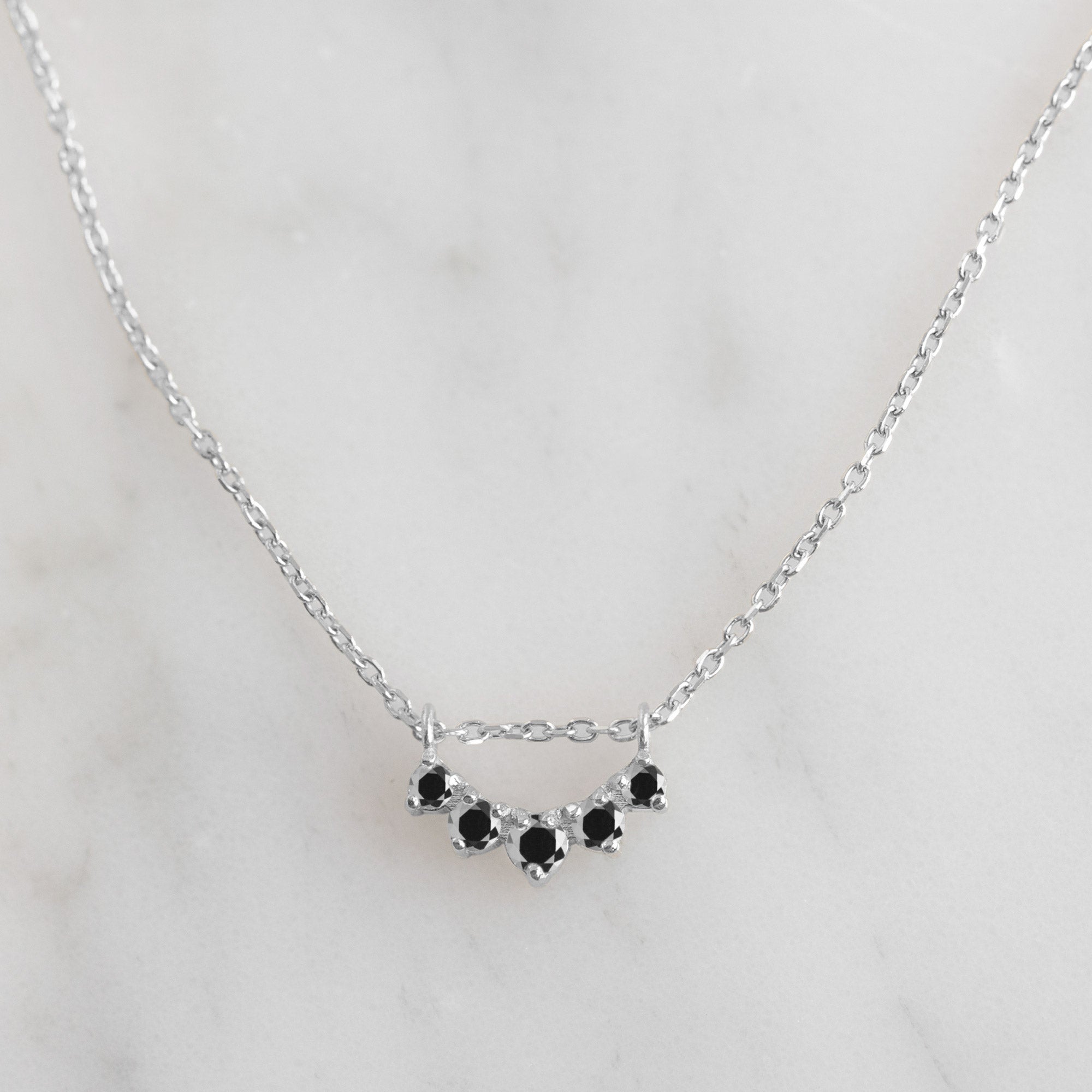 Alexis Russell Necklaces Black Diamond Sunburst Necklace | Yellow, Rose or White Gold