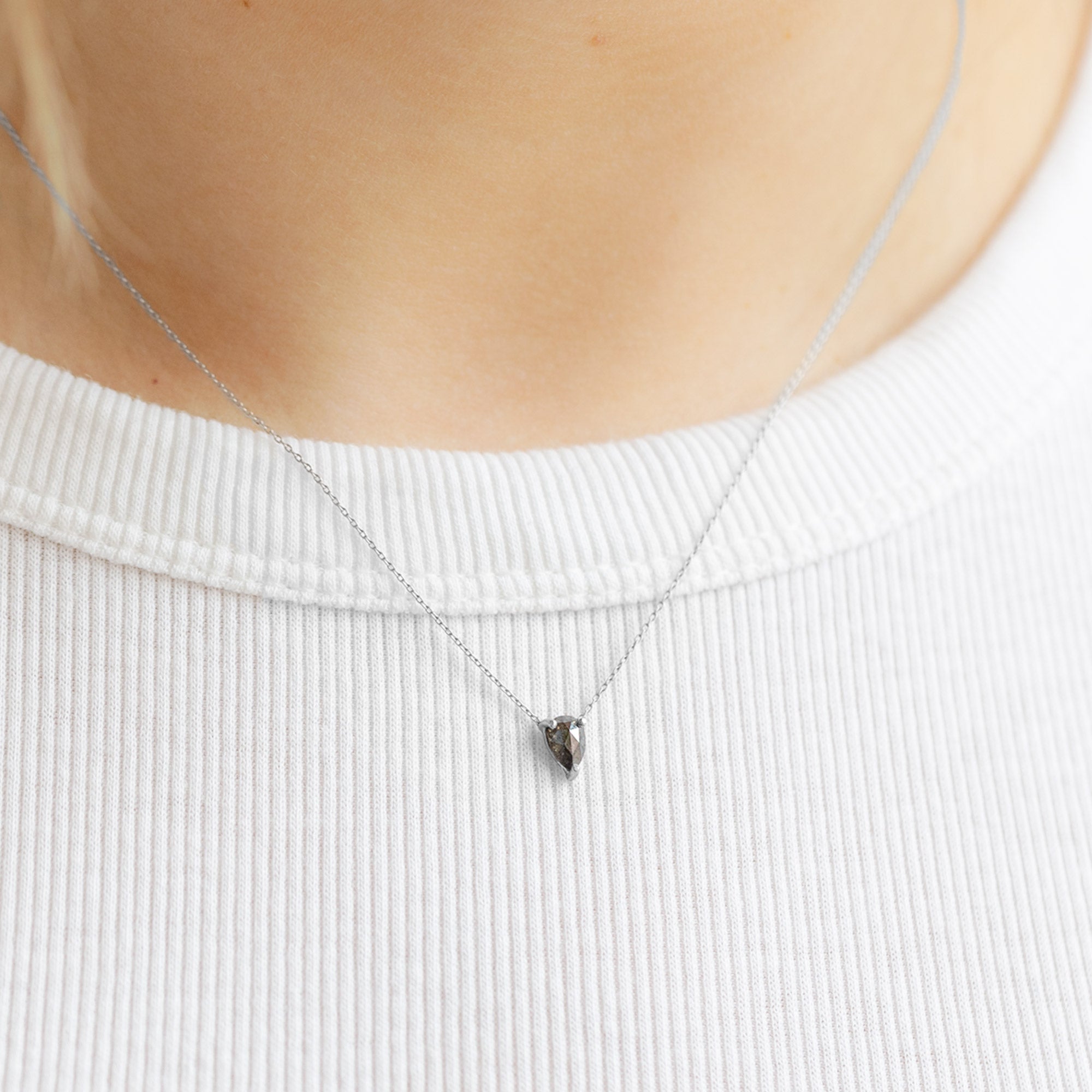 Alexis Russell Necklaces The Galaxy Salt and Pepper Diamond Drop Necklace | Yellow, Rose or White Gold