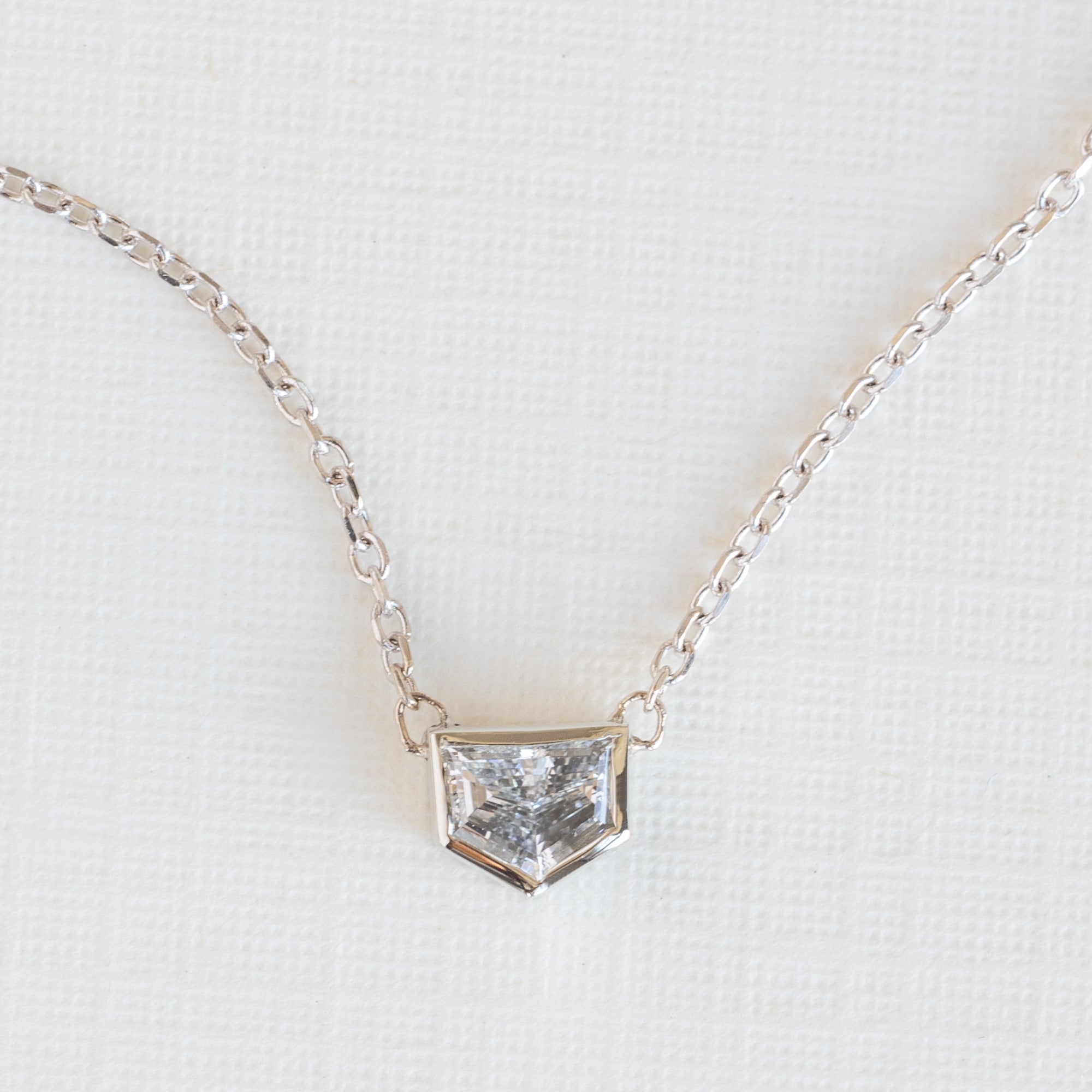 Alexis Russell Necklaces One of a Kind Geometric White Diamond Necklace | White Gold