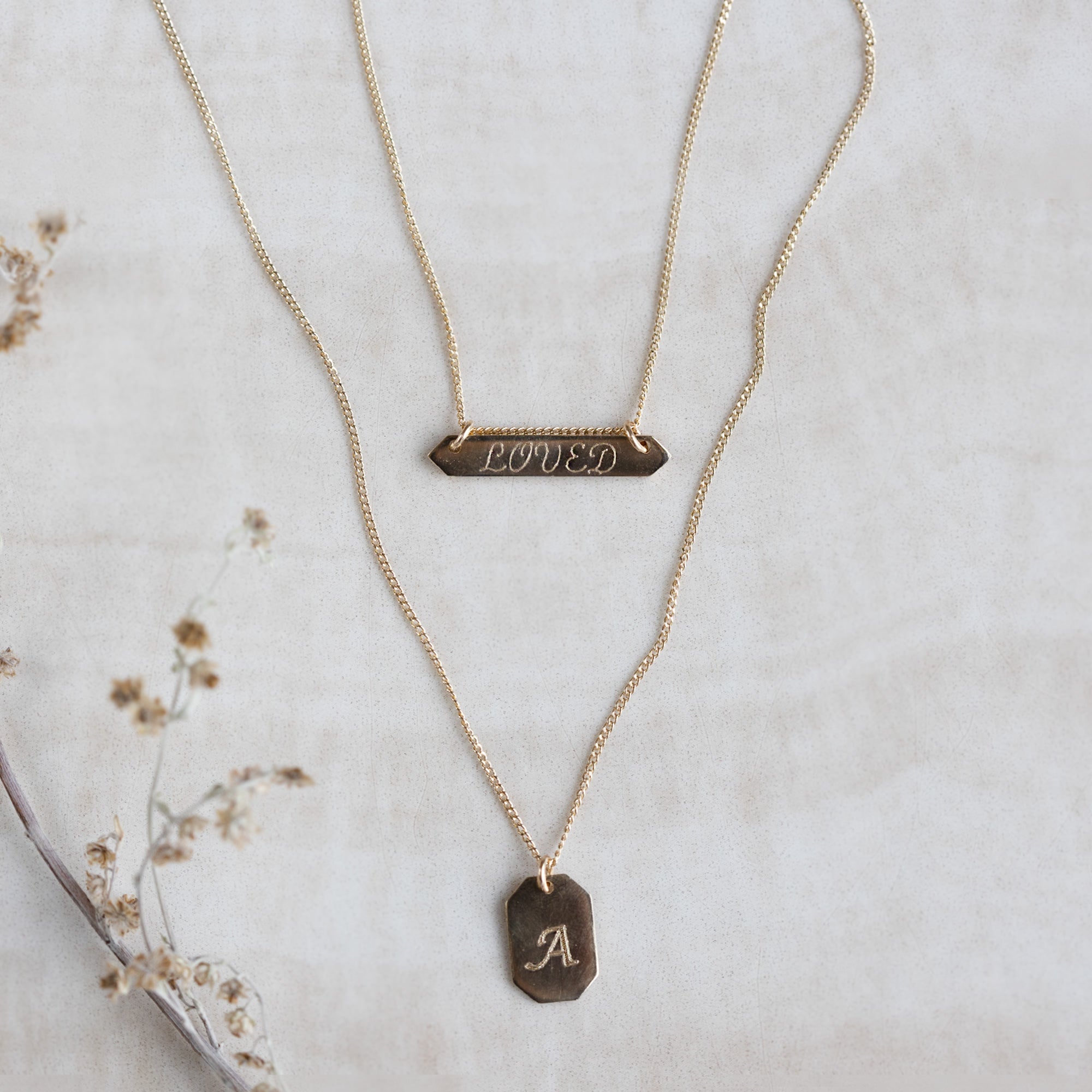 Alexis Russell Necklaces The Personalized Bar Necklace | Yellow Gold or Sterling Silver