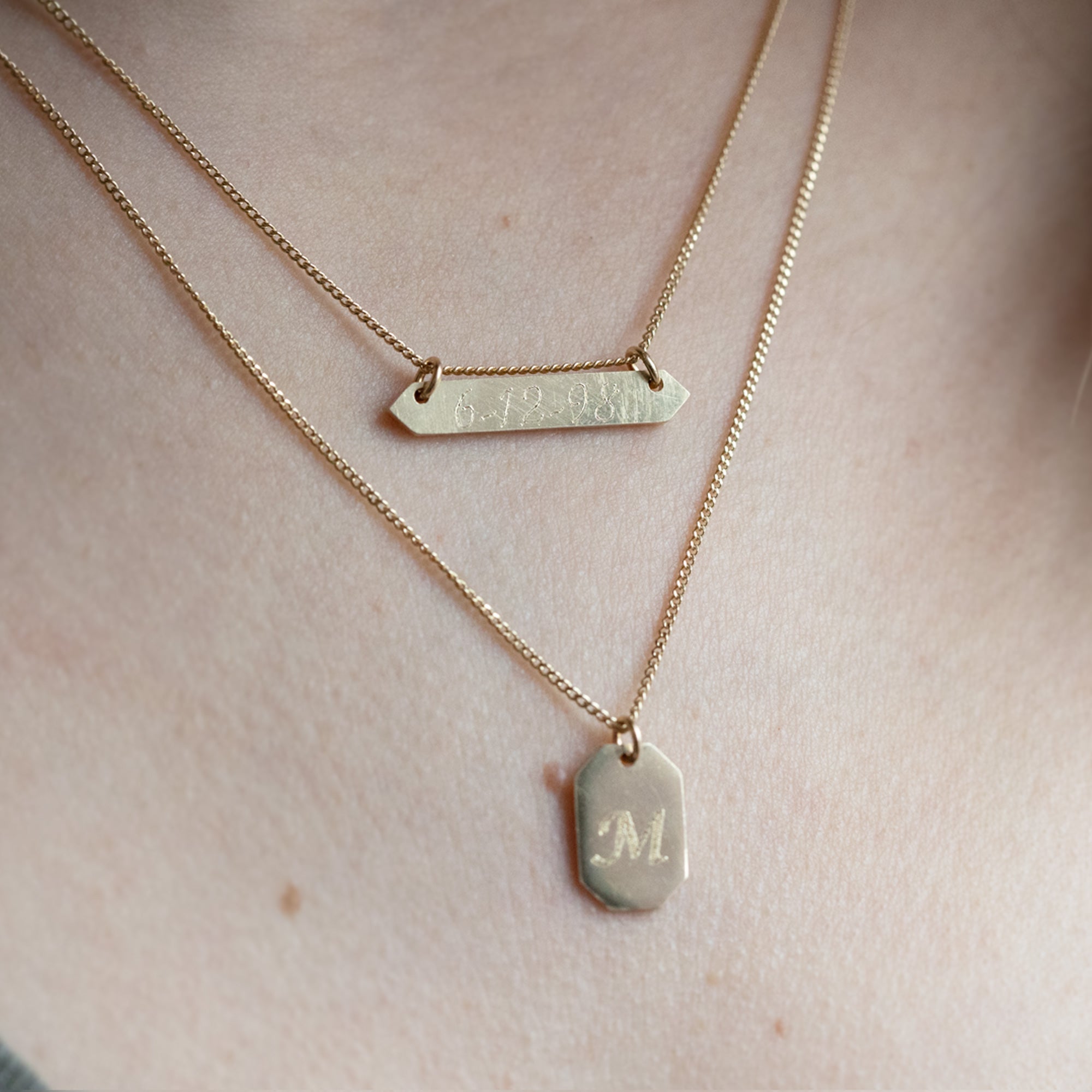 Alexis Russell Necklaces The Personalized Bar Necklace | Yellow Gold or Sterling Silver
