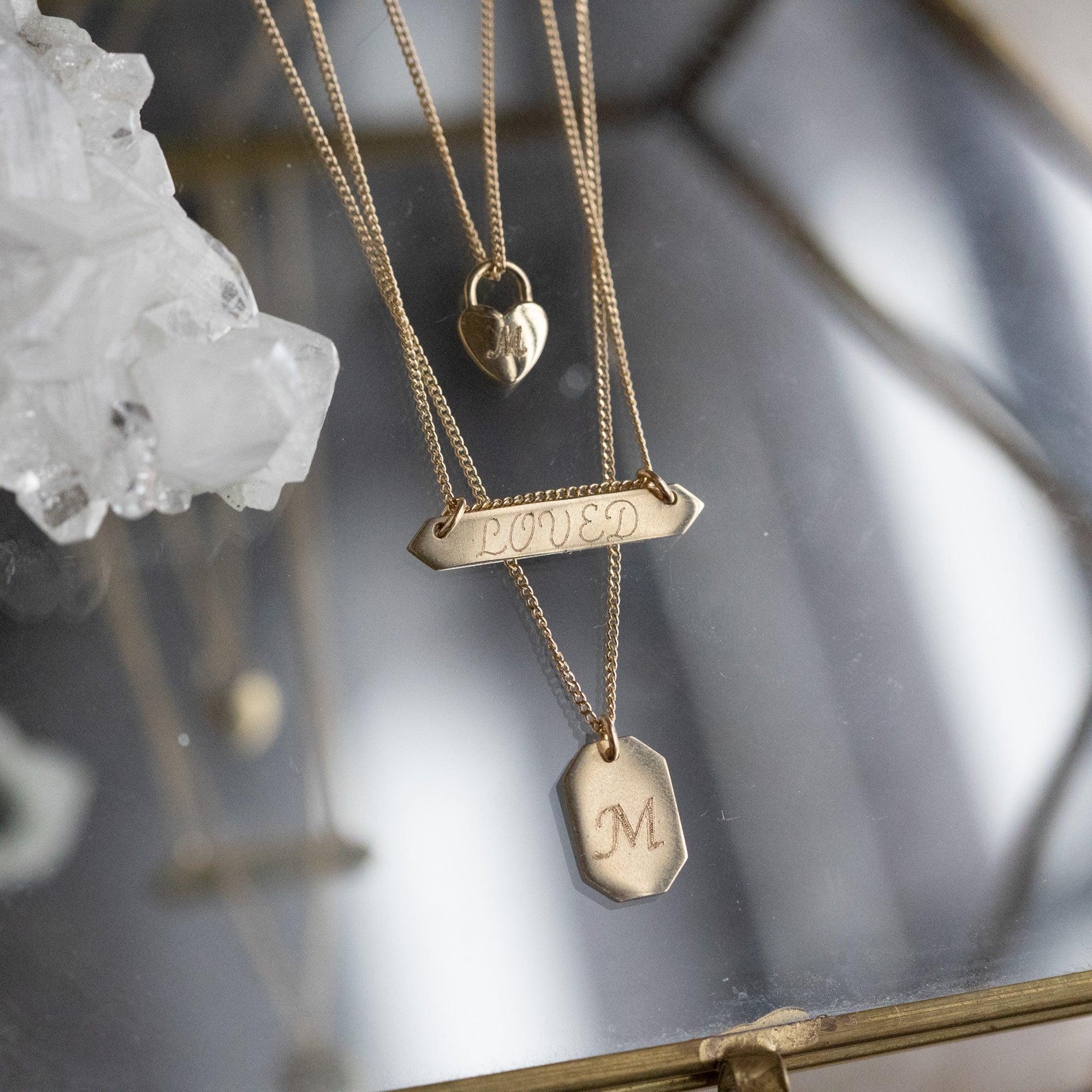 Alexis Russell Necklaces The Personalized Heart Lock Necklace | Yellow Gold or Sterling Silver