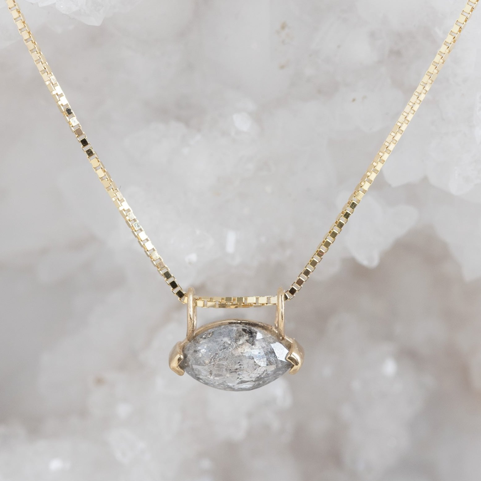 Alexis Russell Necklaces The Salt and Pepper Diamond Eye Necklace | Yellow, Rose or White Gold
