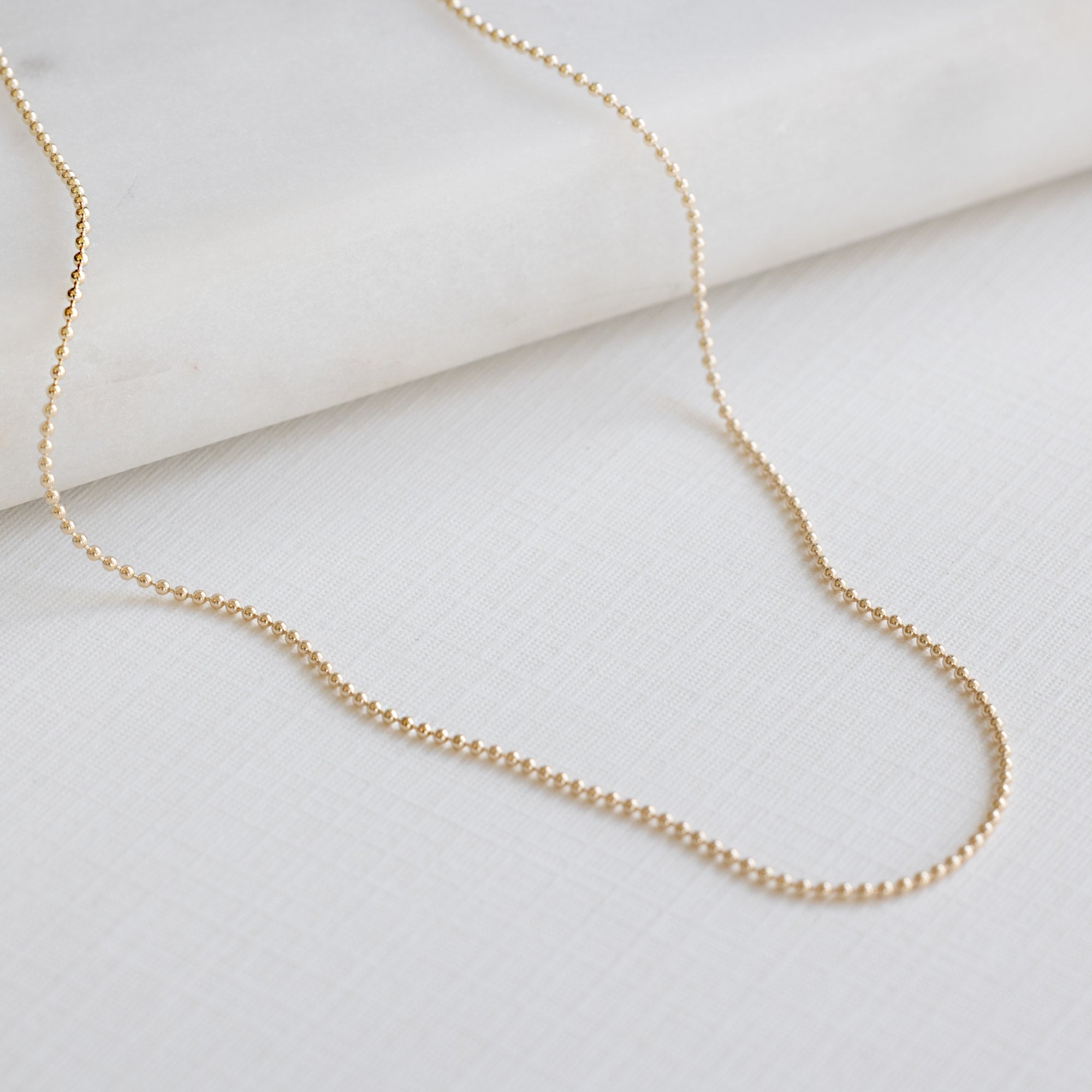 Alexis Russell Necklaces The Bead Chain Necklace | Yellow, Rose or White Gold