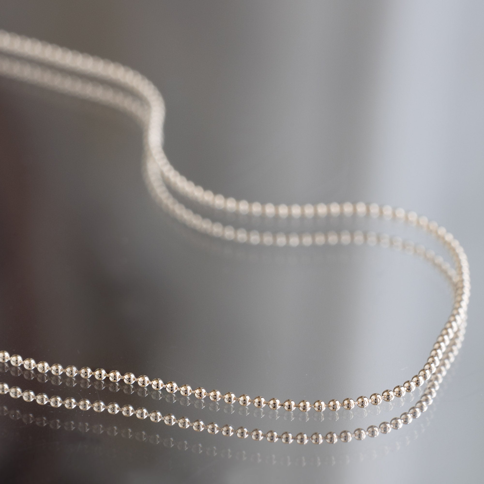 Alexis Russell Necklaces The Bead Chain Necklace | Yellow, Rose or White Gold