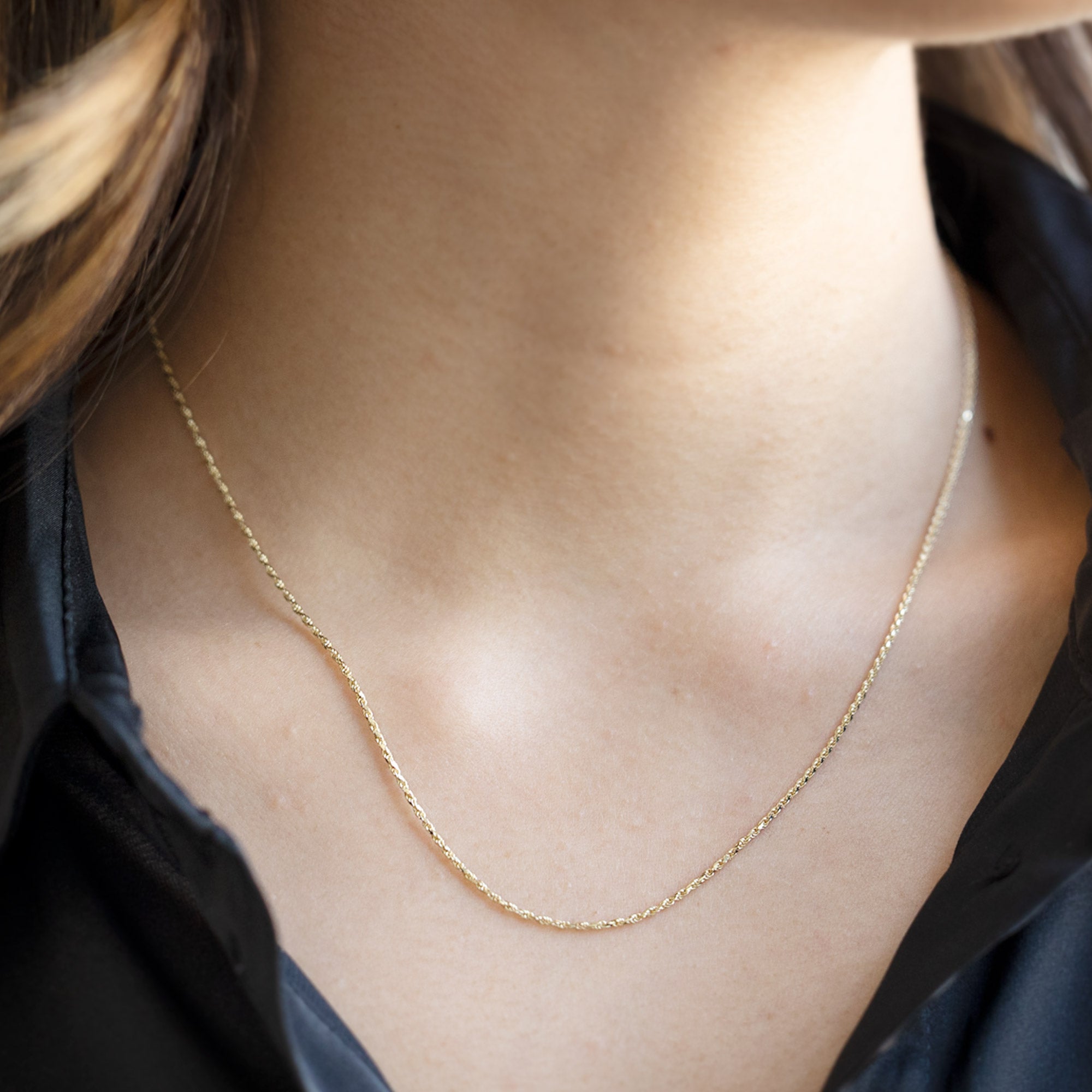 Alexis Russell Necklaces The Boyfriend Rope Chain Necklace | Yellow, Rose or White Gold
