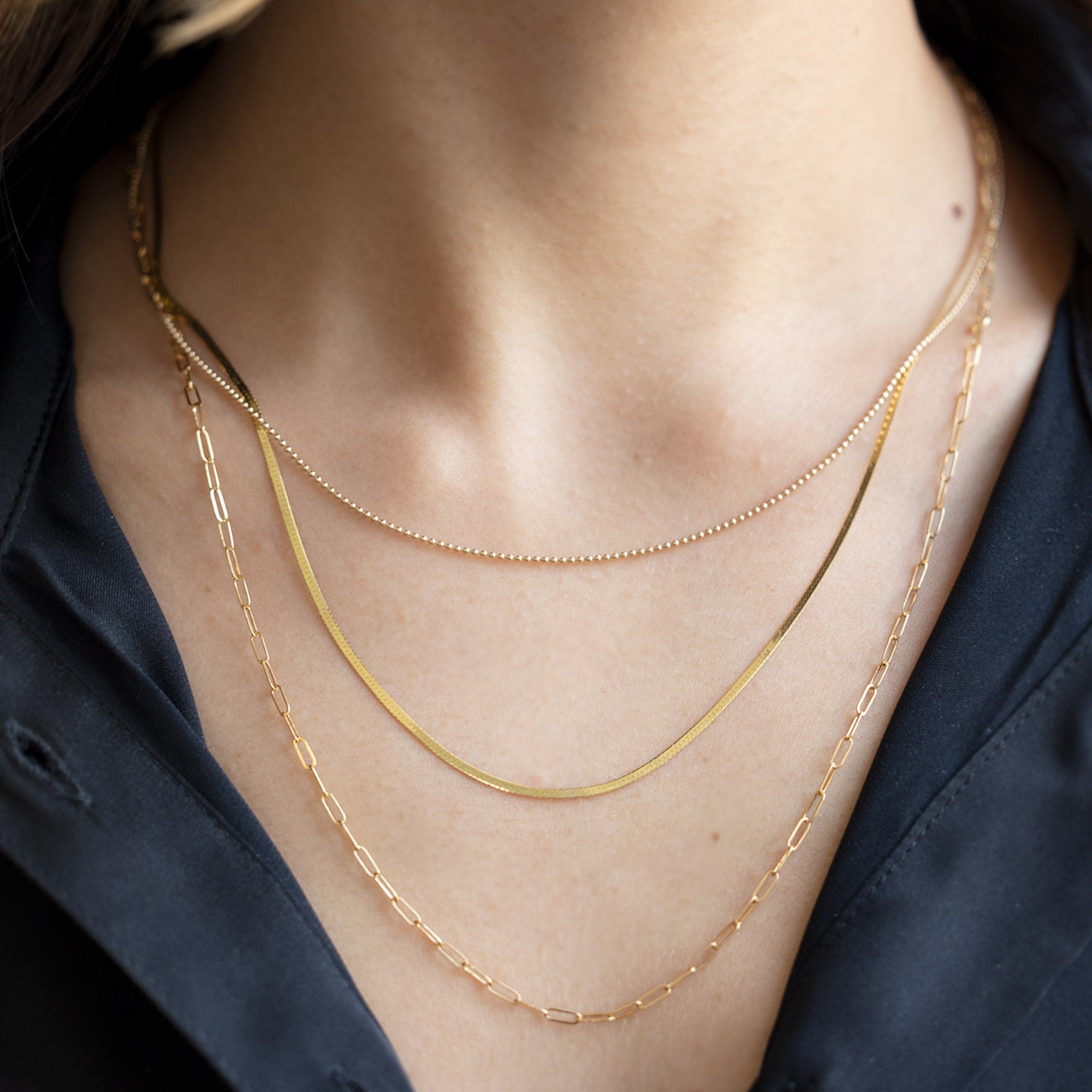 Alexis Russell Necklaces The Drawn Cable Link Chain Necklace | Yellow, Rose or White Gold
