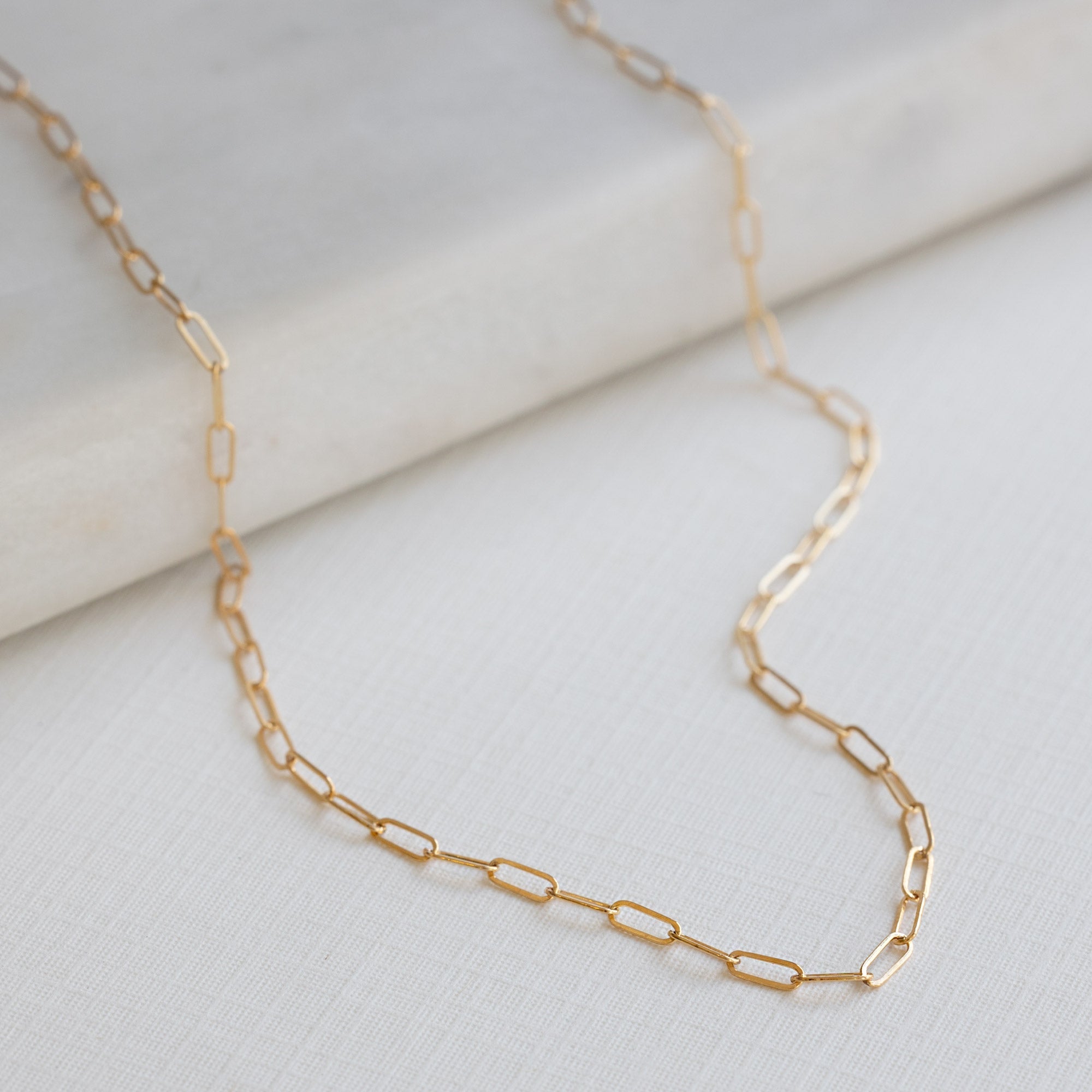 Alexis Russell Necklaces The Drawn Cable Link Chain Necklace | Yellow, Rose or White Gold